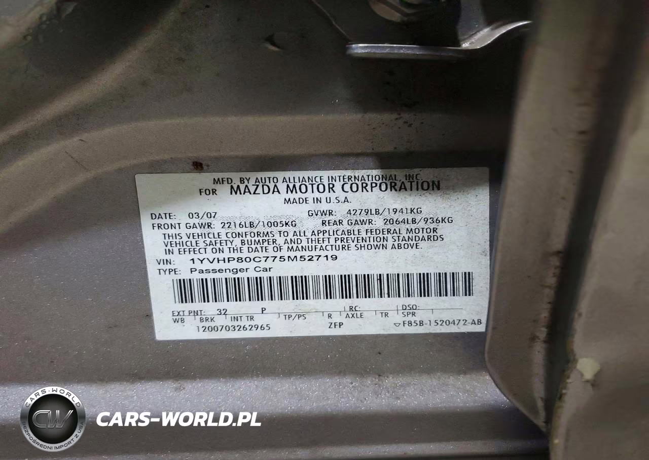 2007 Mazda 6 I VIN:1YVHP80C775M52719 - 13