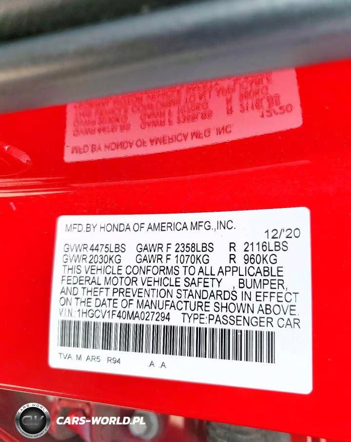 2021 Honda Accord Sport Se VIN:1HGCV1F40MA027294 - 13