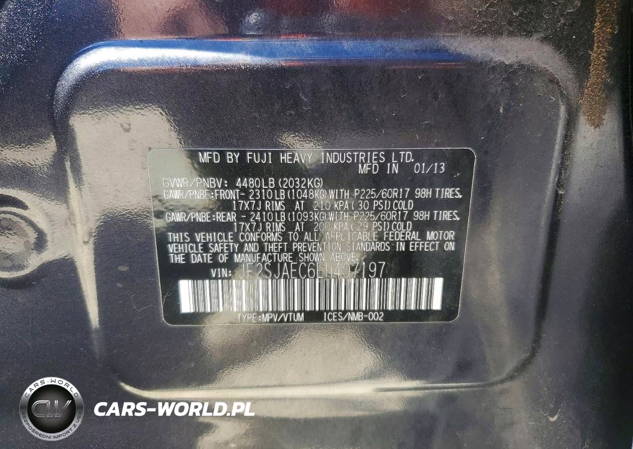 2014 Subaru Forester 2.5I Premium VIN:JF2SJAEC6EH407197 - 13