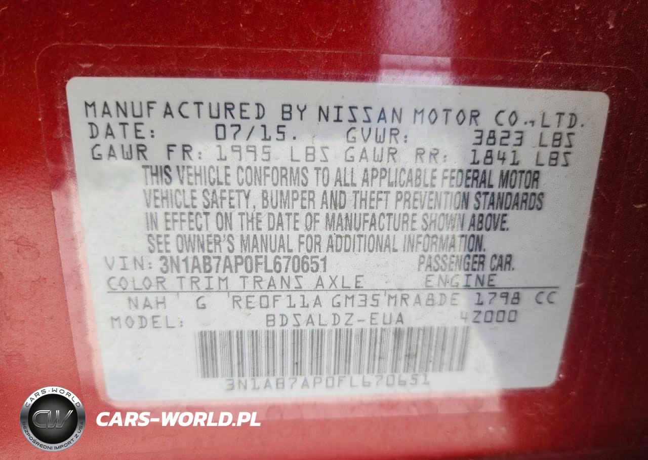 2015 Nissan Sentra S VIN:3N1AB7AP0FL670651 - 12