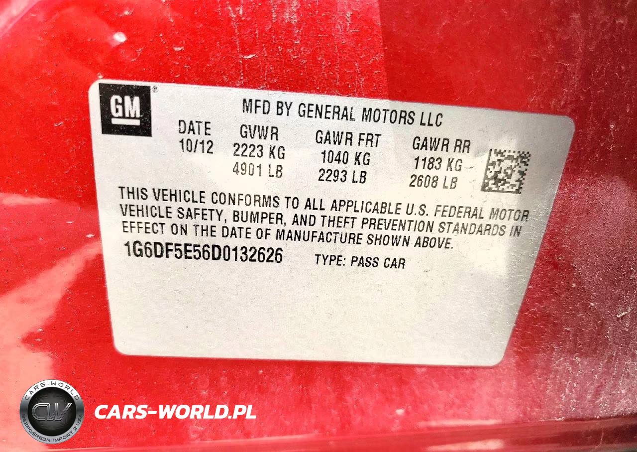 2013 Cadillac Cts Luxury Collection VIN:1G6DF5E56D0132626 - 12