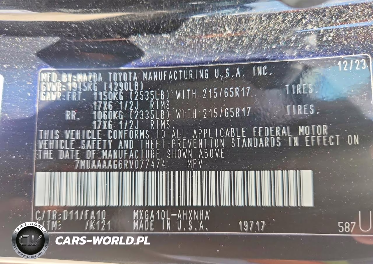 2024 Toyota Corolla Cross L VIN:7MUAAAAG6RV077474 - 14