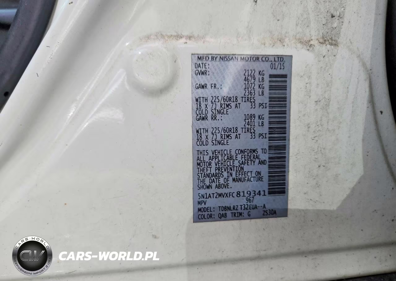 2015 Nissan Rogue Sl VIN:5N1AT2MVXFC819341 - 12