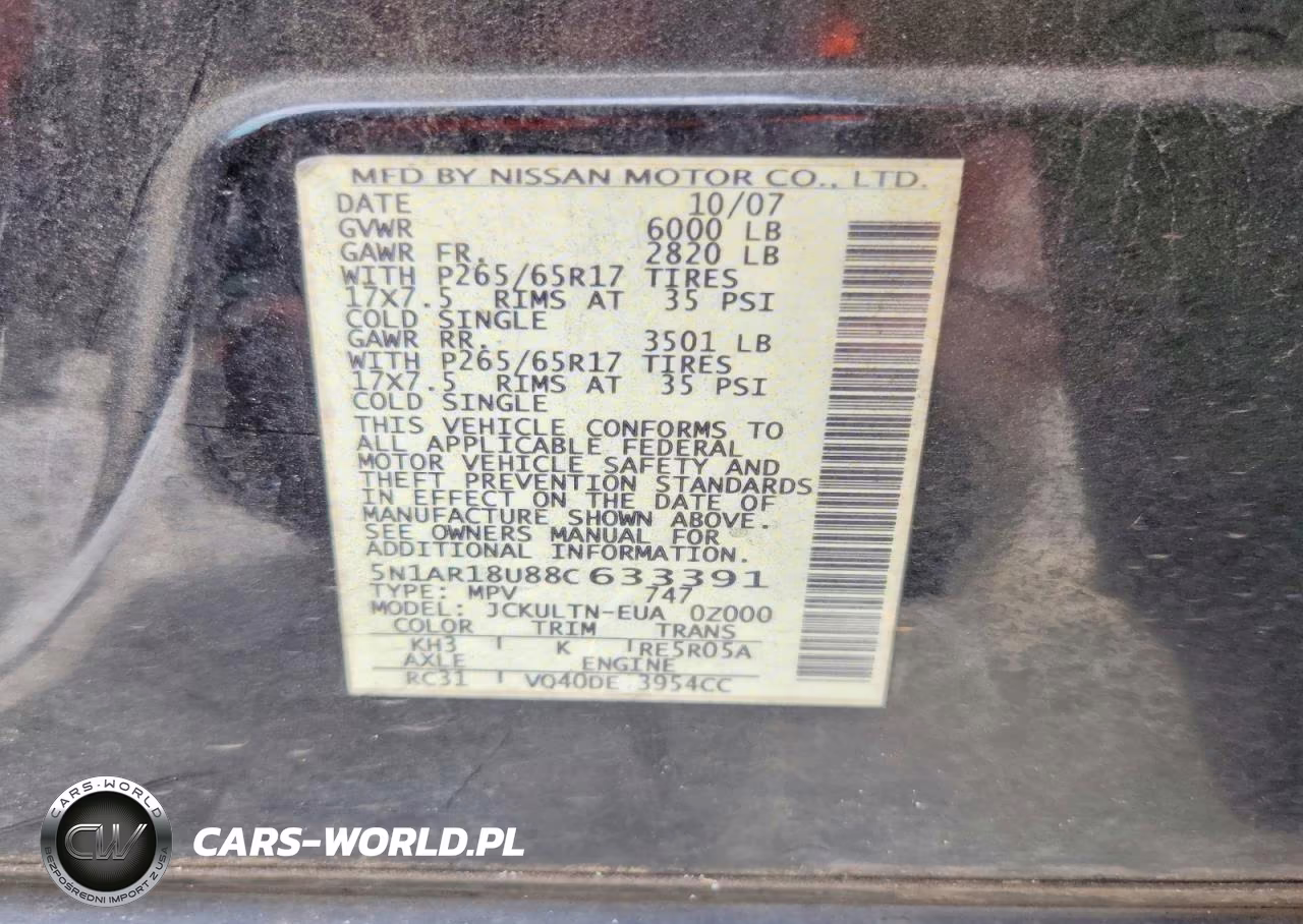 2008 Nissan Pathfinder S VIN:5N1AR18U88C633391 - 13