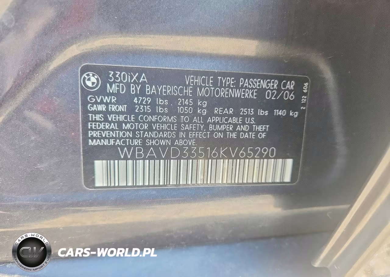 2006 BMW 330 Xi VIN:WBAVD33516KV65290 - 12