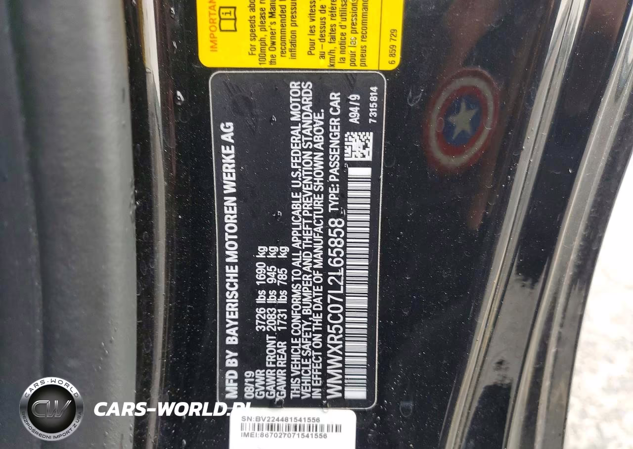 2020 Mini Cooper S VIN:WMWXR5C07L2L65858 - 12