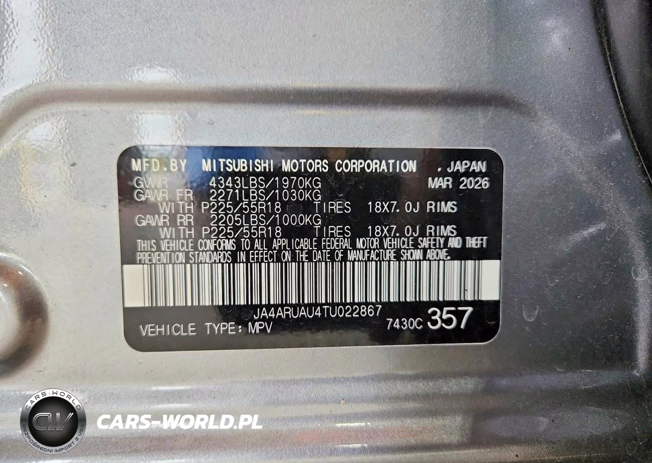 2026 Mitsubishi Outlander Sport S-Se VIN:JA4ARUAU4TU022867 - 13