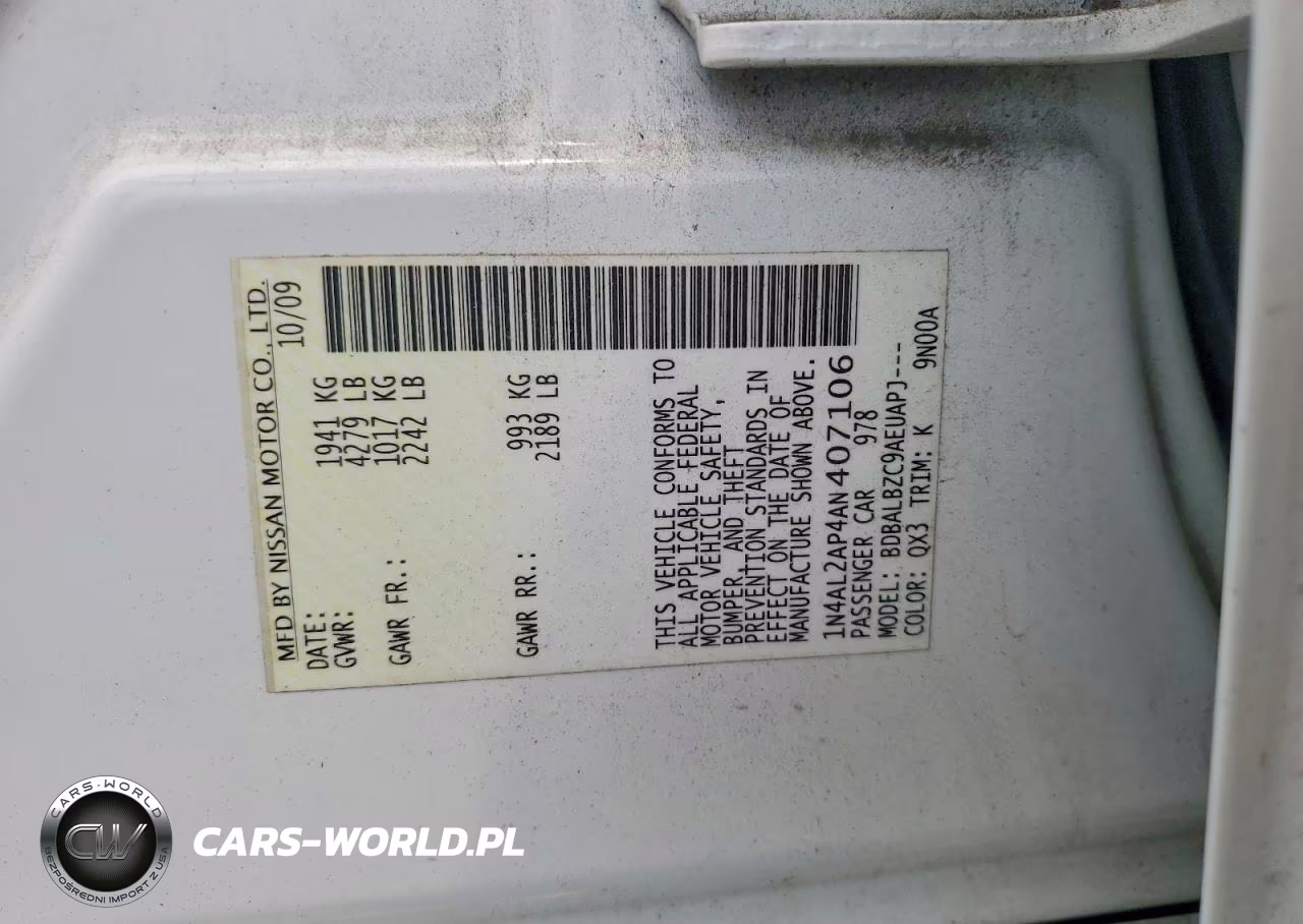 2010 Nissan Altima 2.5 VIN:1N4AL2AP4AN407106 - 12