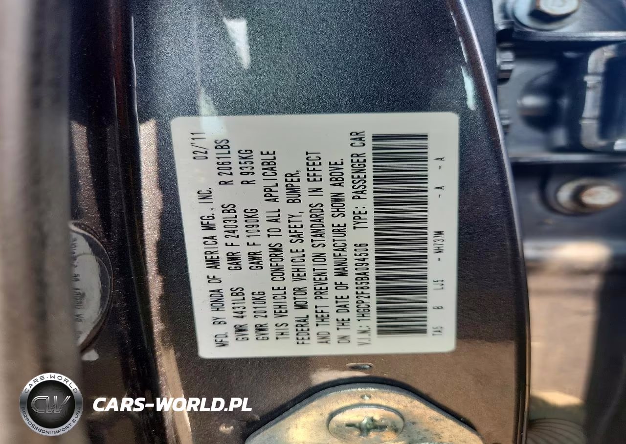 2011 Honda Accord Exl VIN:1HGCP2F85BA094506 - 12