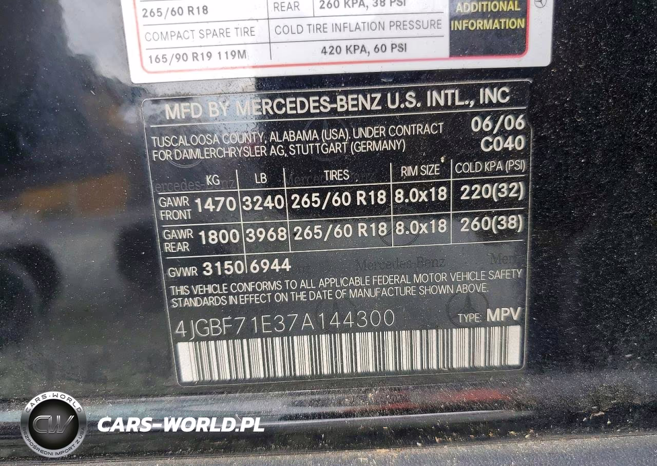2007 Mercedes-Benz Gl 450 4Matic VIN:4JGBF71E37A144300 - 12