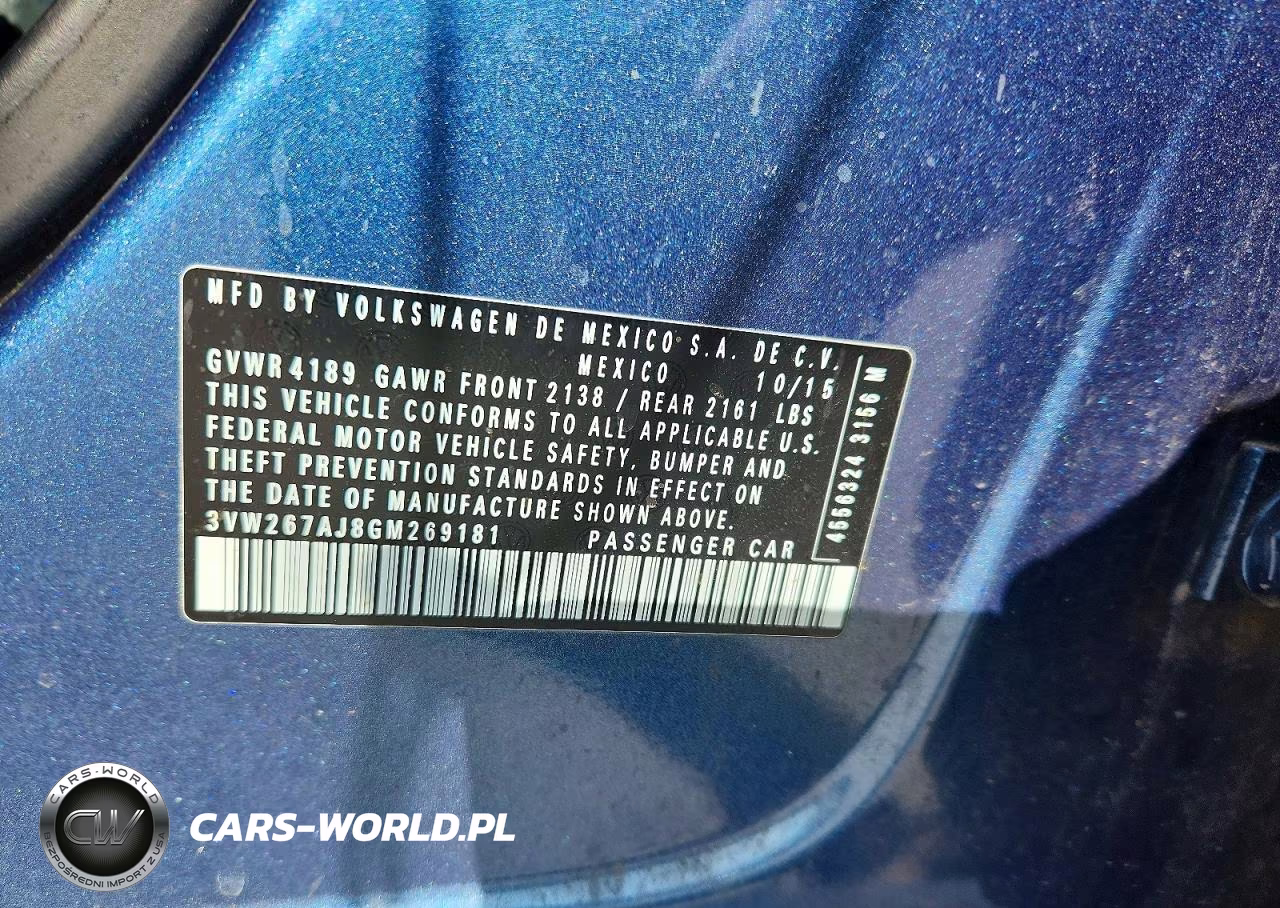 2016 Volkswagen Jetta S VIN:3VW267AJ8GM269181 - 12