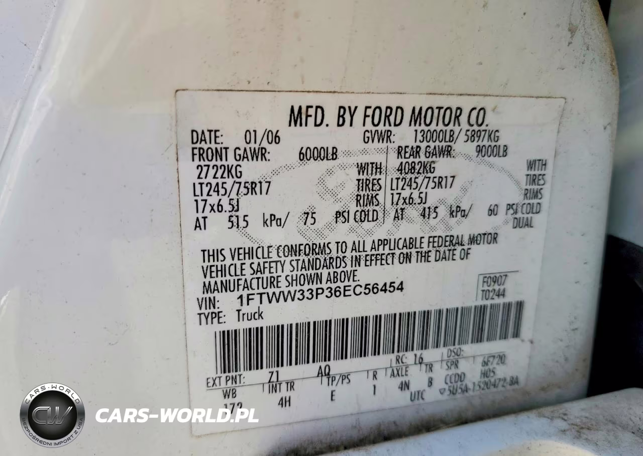 2006 Ford F350 Super Duty VIN:1FTWW33P36EC56454 - 14