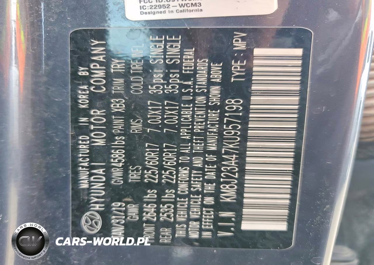 2019 Hyundai Tucson Se VIN:KM8J23A47KU957198 - 13