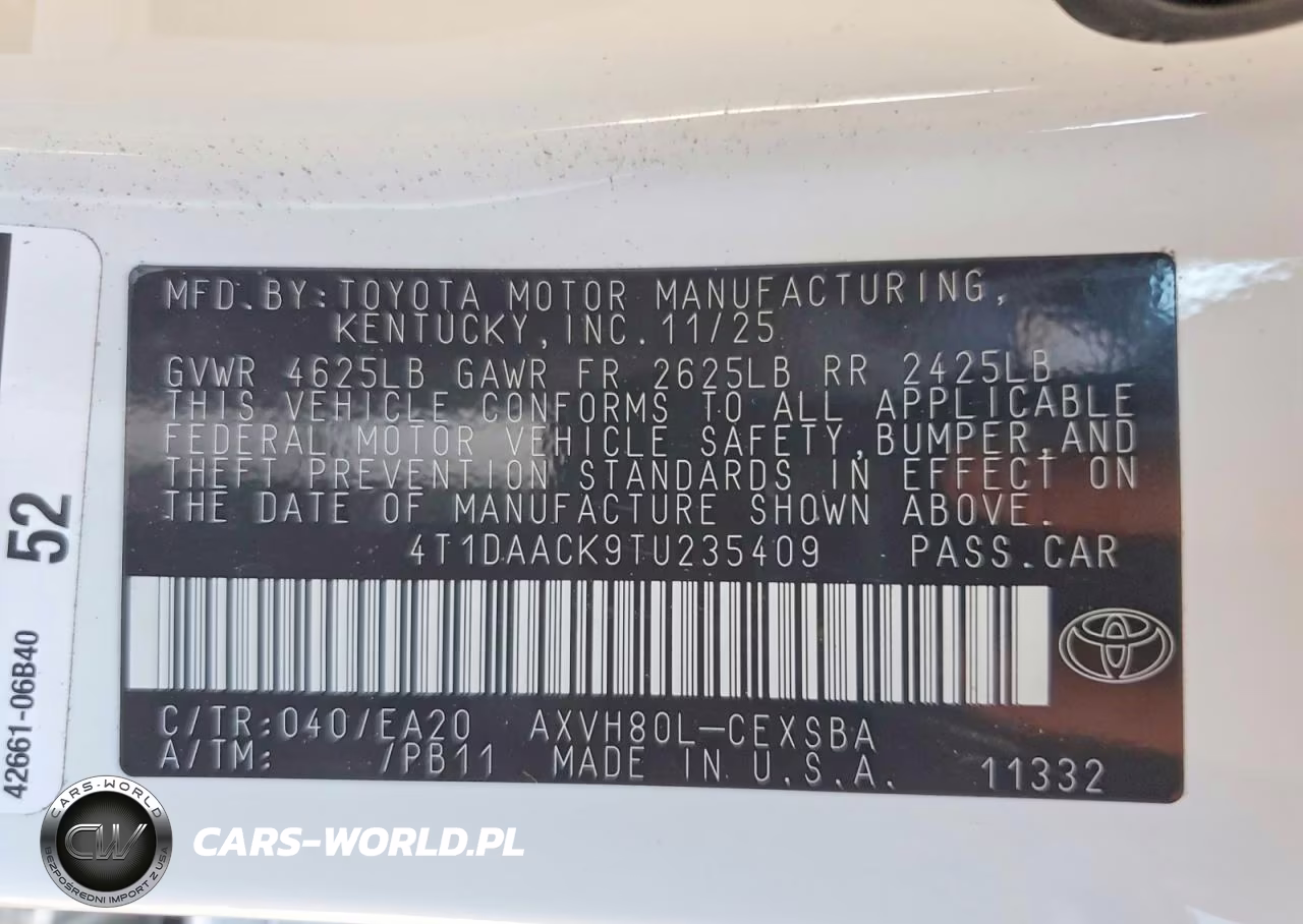 2026 Toyota Camry Se VIN:4T1DAACK9TU235409 - 12
