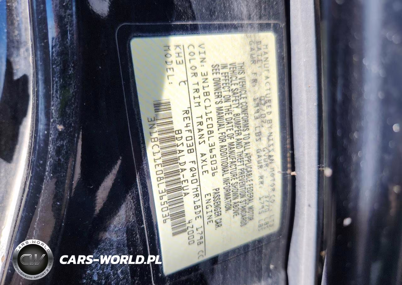 2008 Nissan Versa 1.8 S VIN:3N1BC11E08L365036 - 12