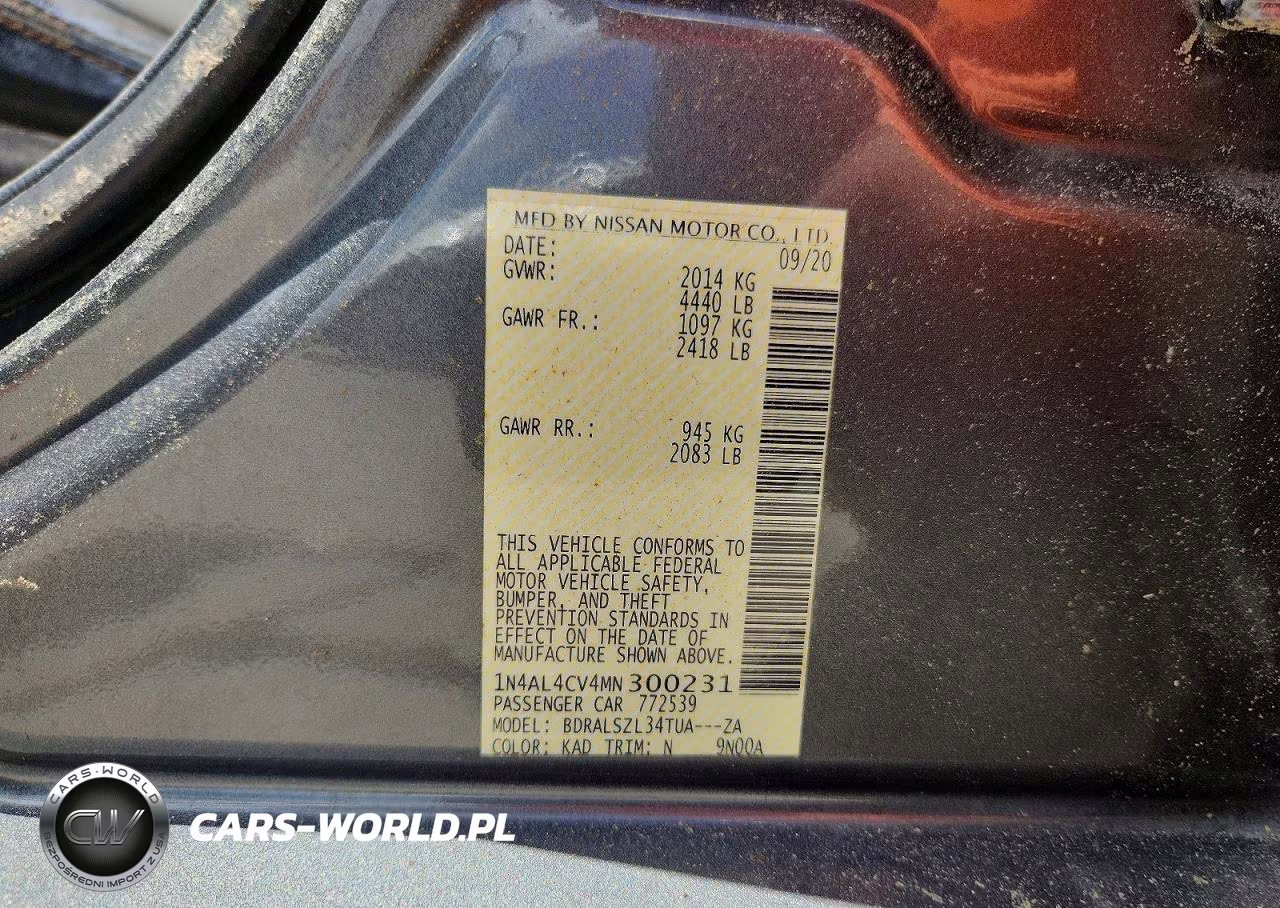 2021 Nissan Altima Sr VIN:1N4AL4CV4MN300231 - 12