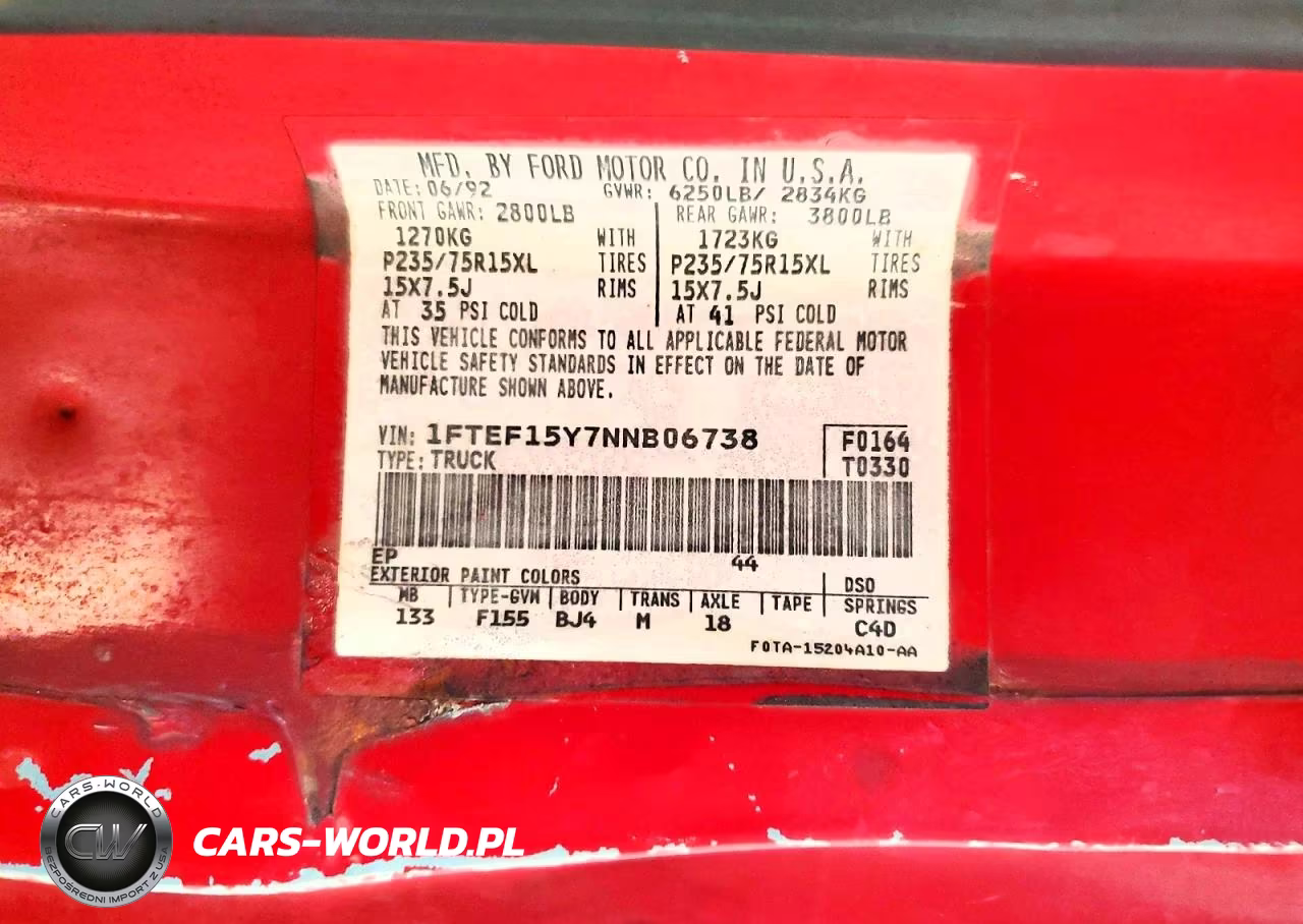 1992 Ford F150 VIN:1FTEF15Y7NNB06738 - 13