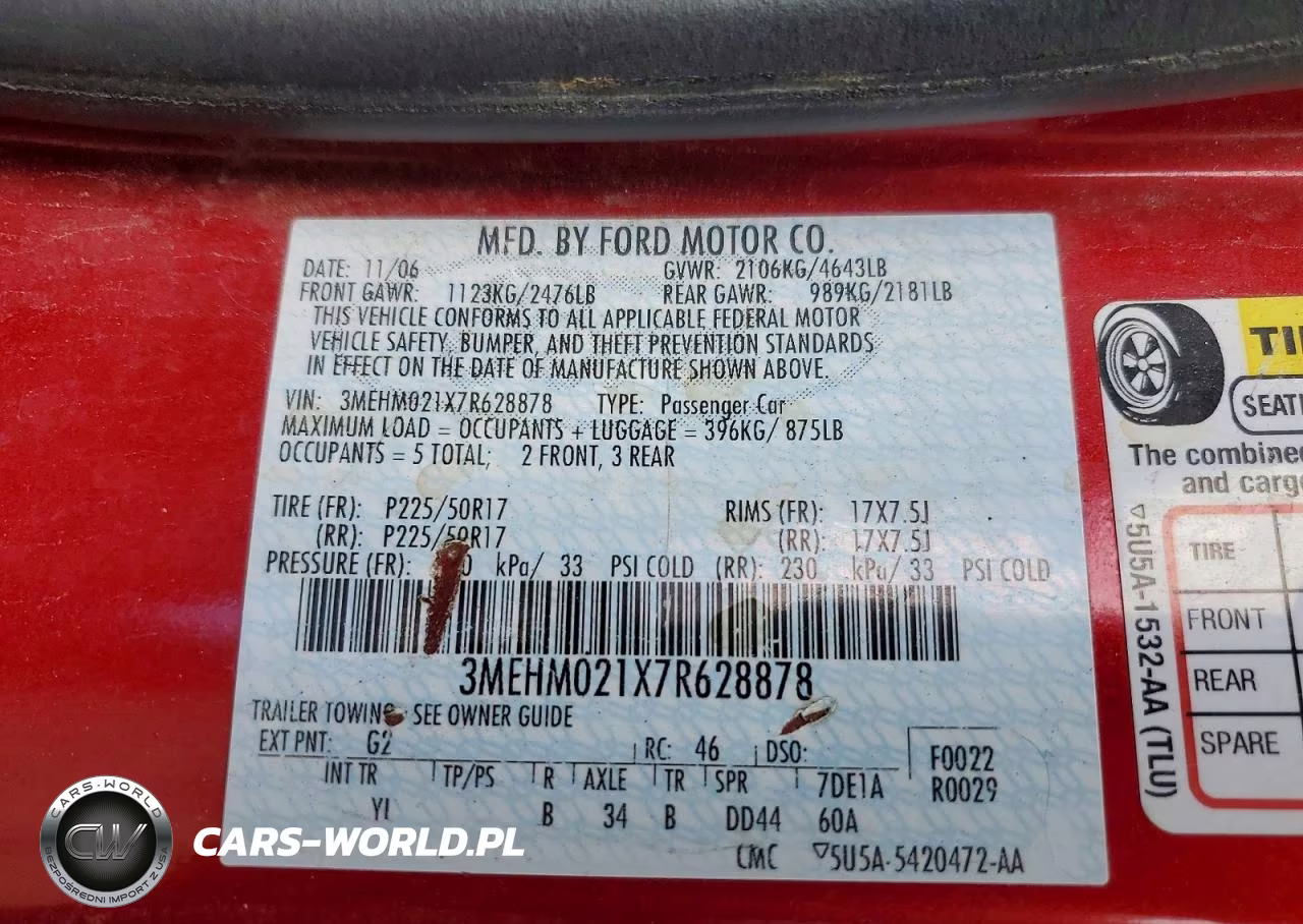 2007 Mercury Milan Premier VIN:3MEHM021X7R628878 - 12