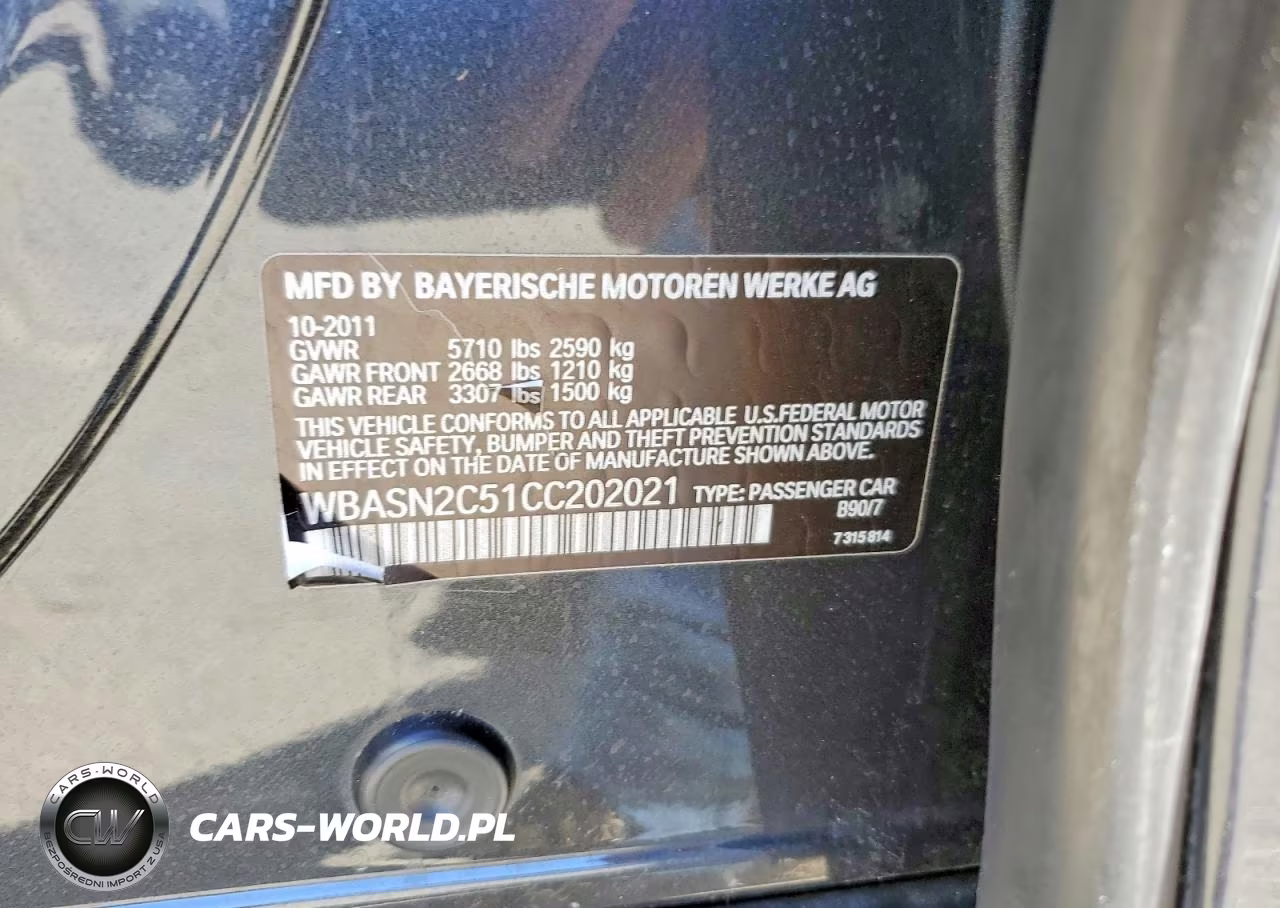 2012 BMW 535 Igt VIN:WBASN2C51CC202021 - 12