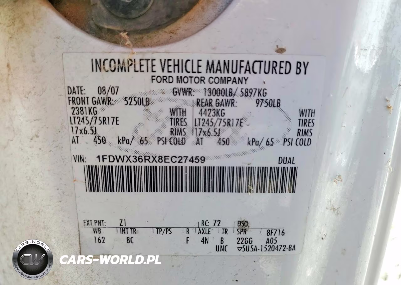 2008 Ford F350 Super Duty VIN:1FDWX36RX8EC27459 - 12