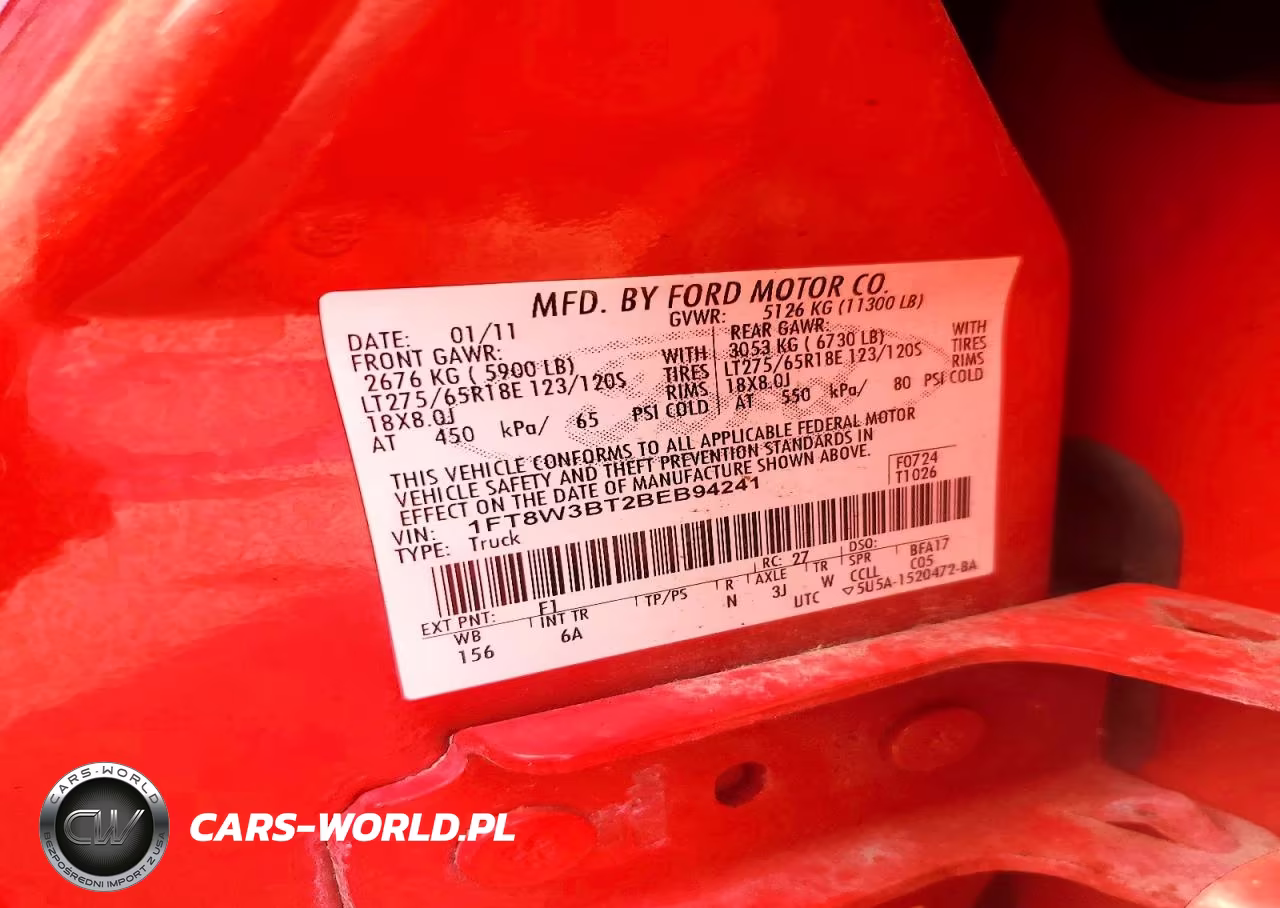 2011 Ford F350 Super Duty VIN:1FT8W3BT2BEB94241 - 12