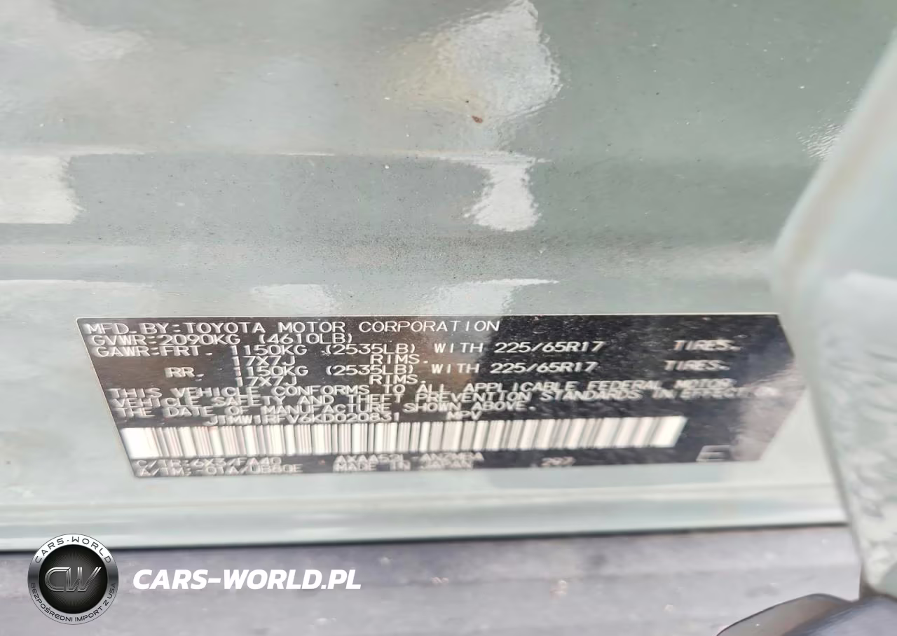 2019 Toyota Rav4 Xle VIN:JTMW1RFV6KD020831 - 13