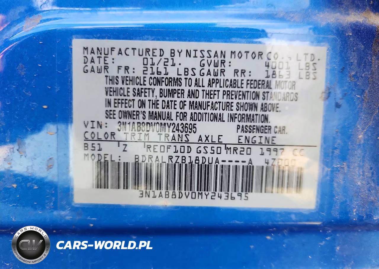 2021 Nissan Sentra Sr VIN:3N1AB8DV0MY243695 - 13