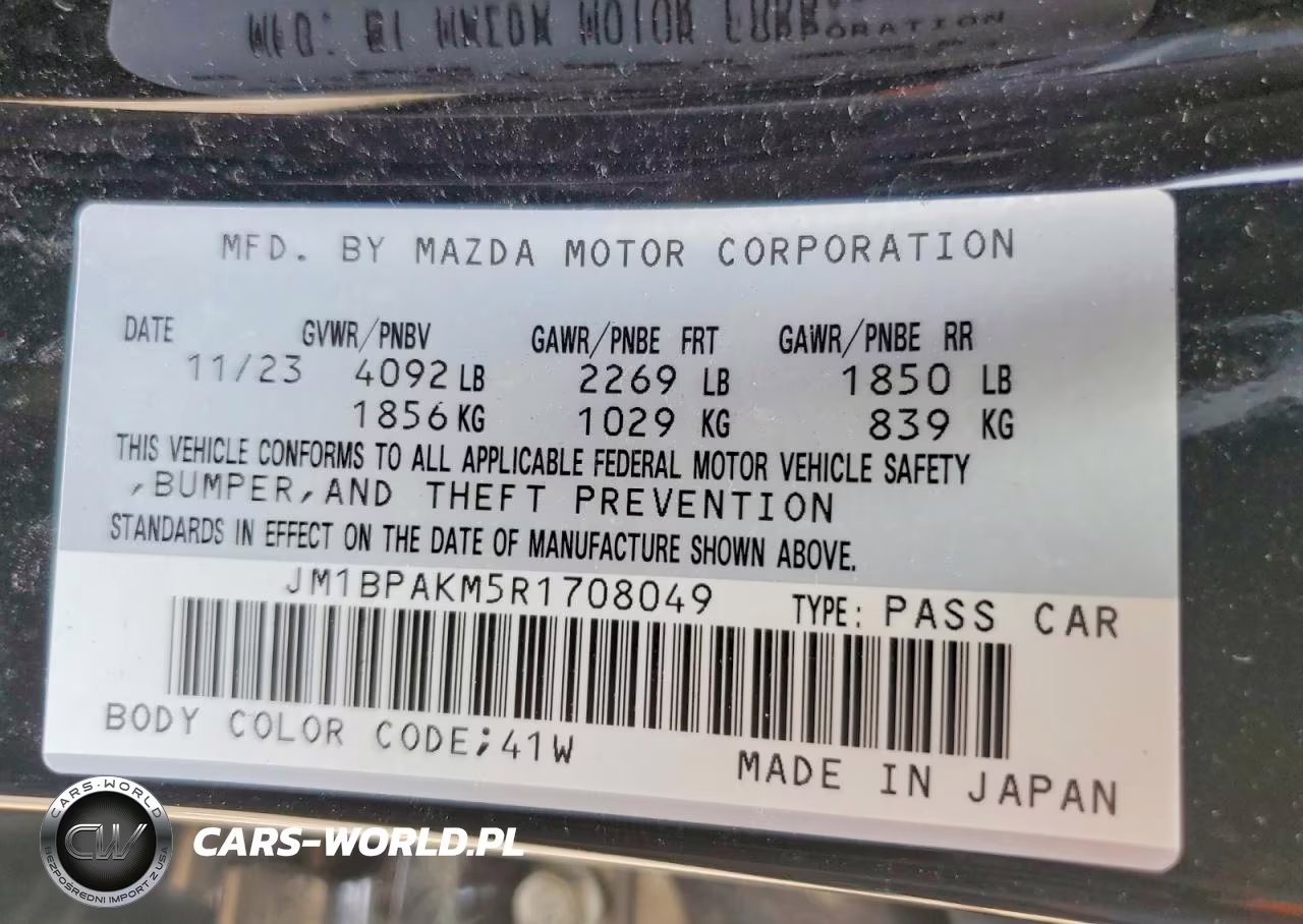 2024 Mazda 3 Select Sport VIN:JM1BPAKM5R1708049 - 12