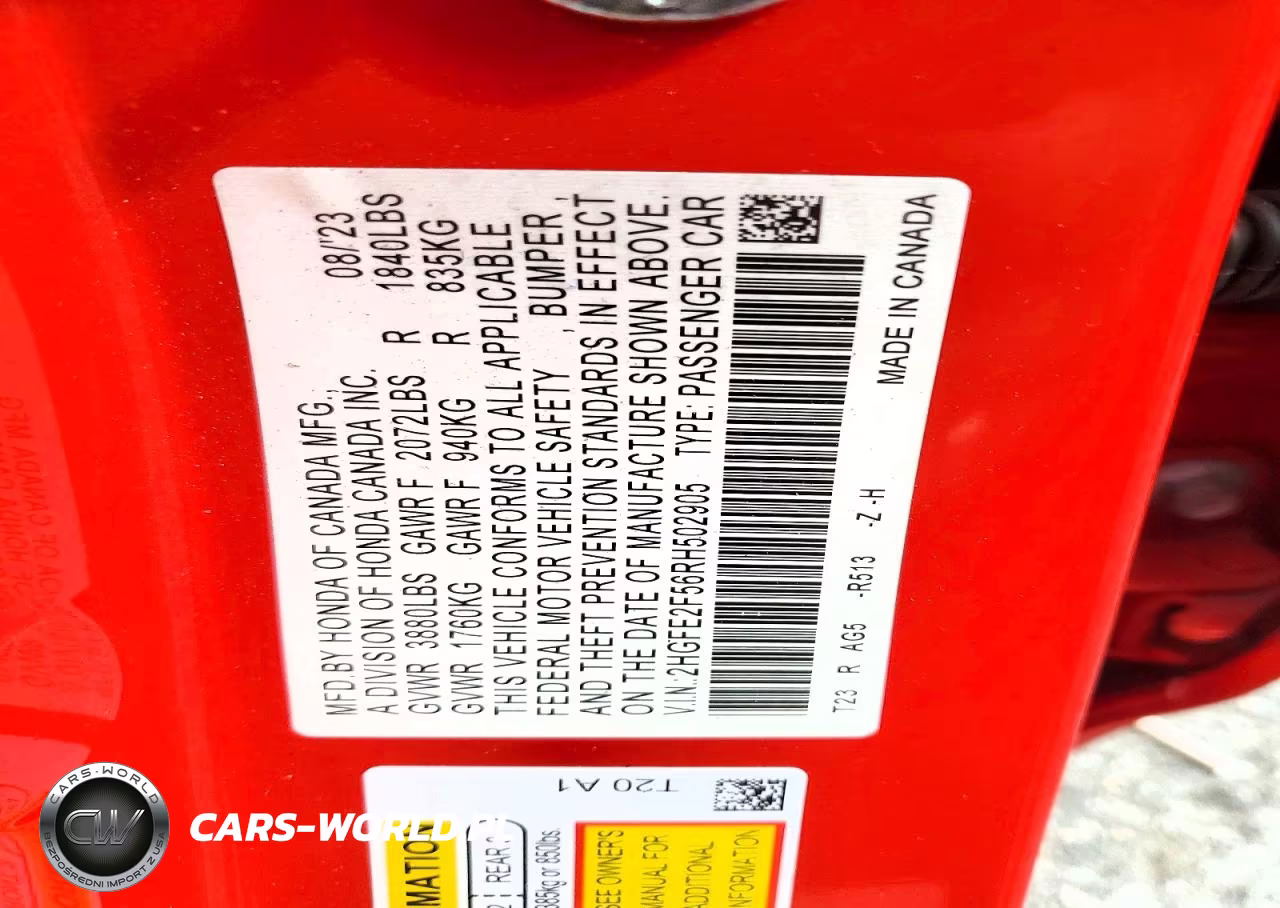2024 Honda Civic Sport VIN:2HGFE2F56RH502905 - 12