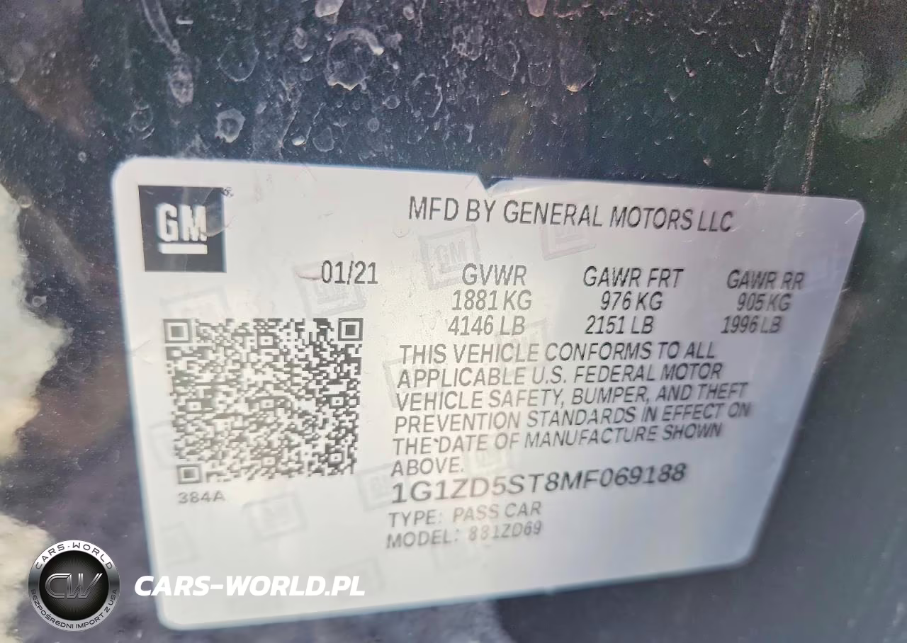 2021 Chevrolet Malibu Lt VIN:1G1ZD5ST8MF069188 - 12