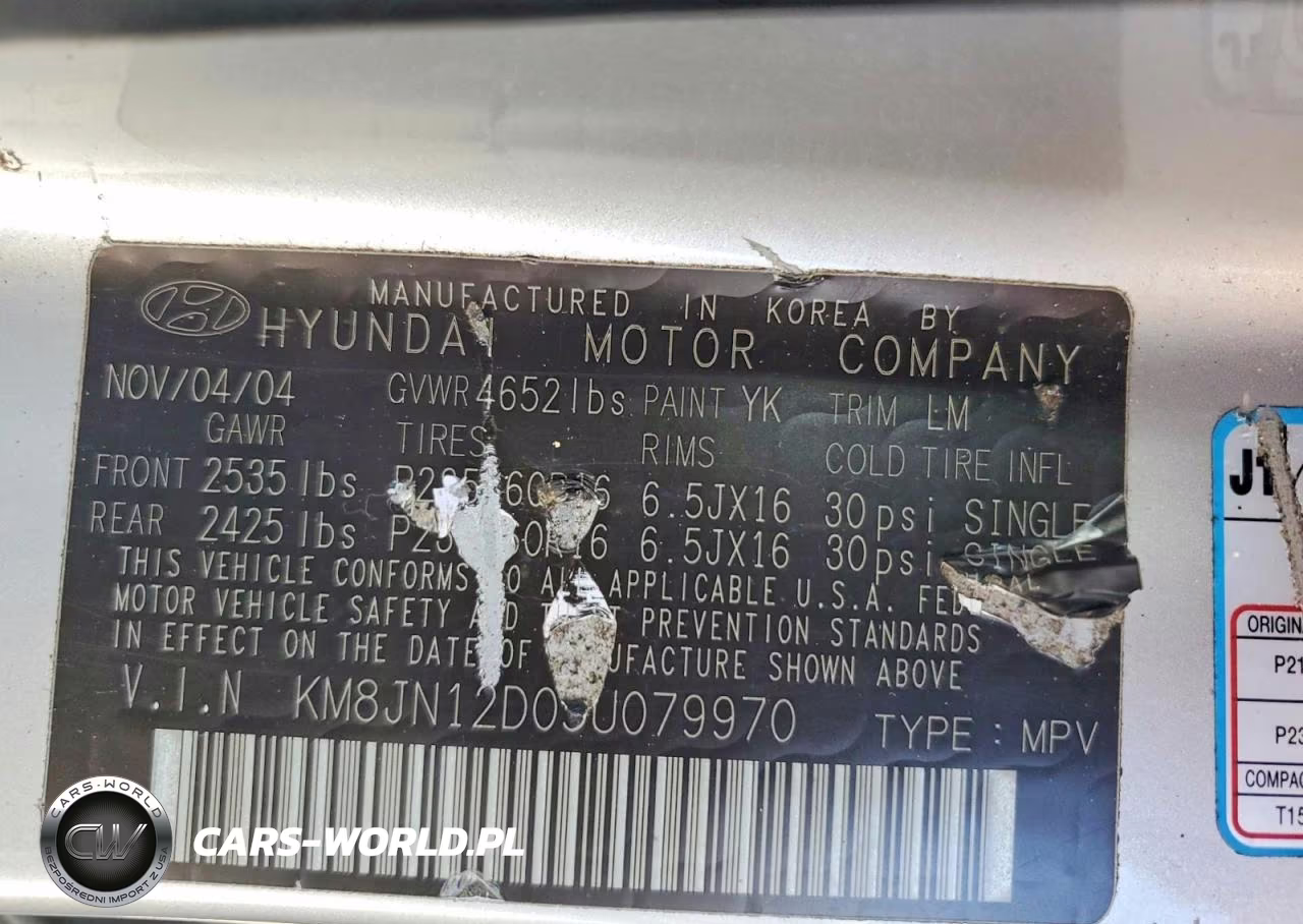 2005 Hyundai Tucson Gls VIN:KM8JN12D05U079970 - 13