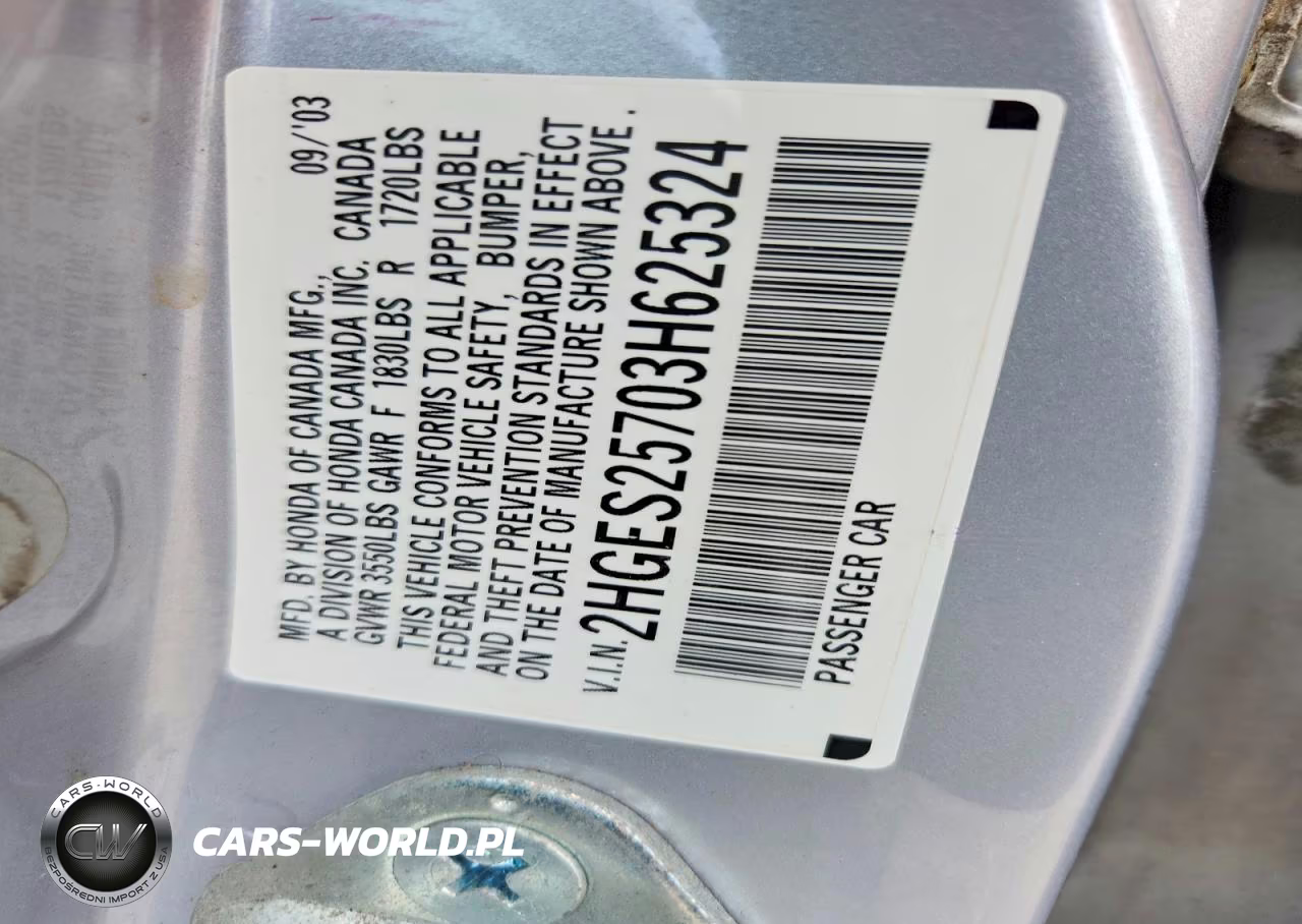 2003 Honda Civic Ex VIN:2HGES25703H625324 - 12