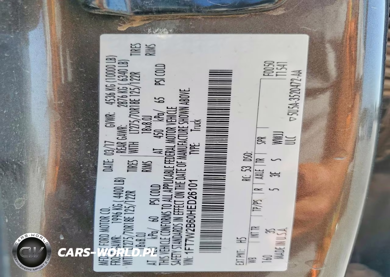 2017 Ford F250 Super Duty VIN:1FT7W2B60HED26101 - 12
