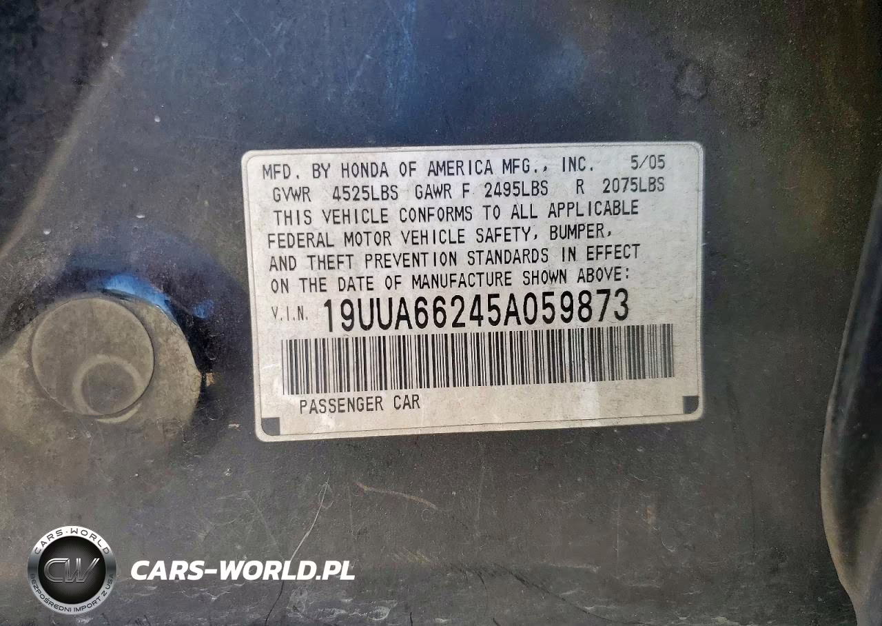 2005 Acura Tl VIN:19UUA66245A059873 - 12