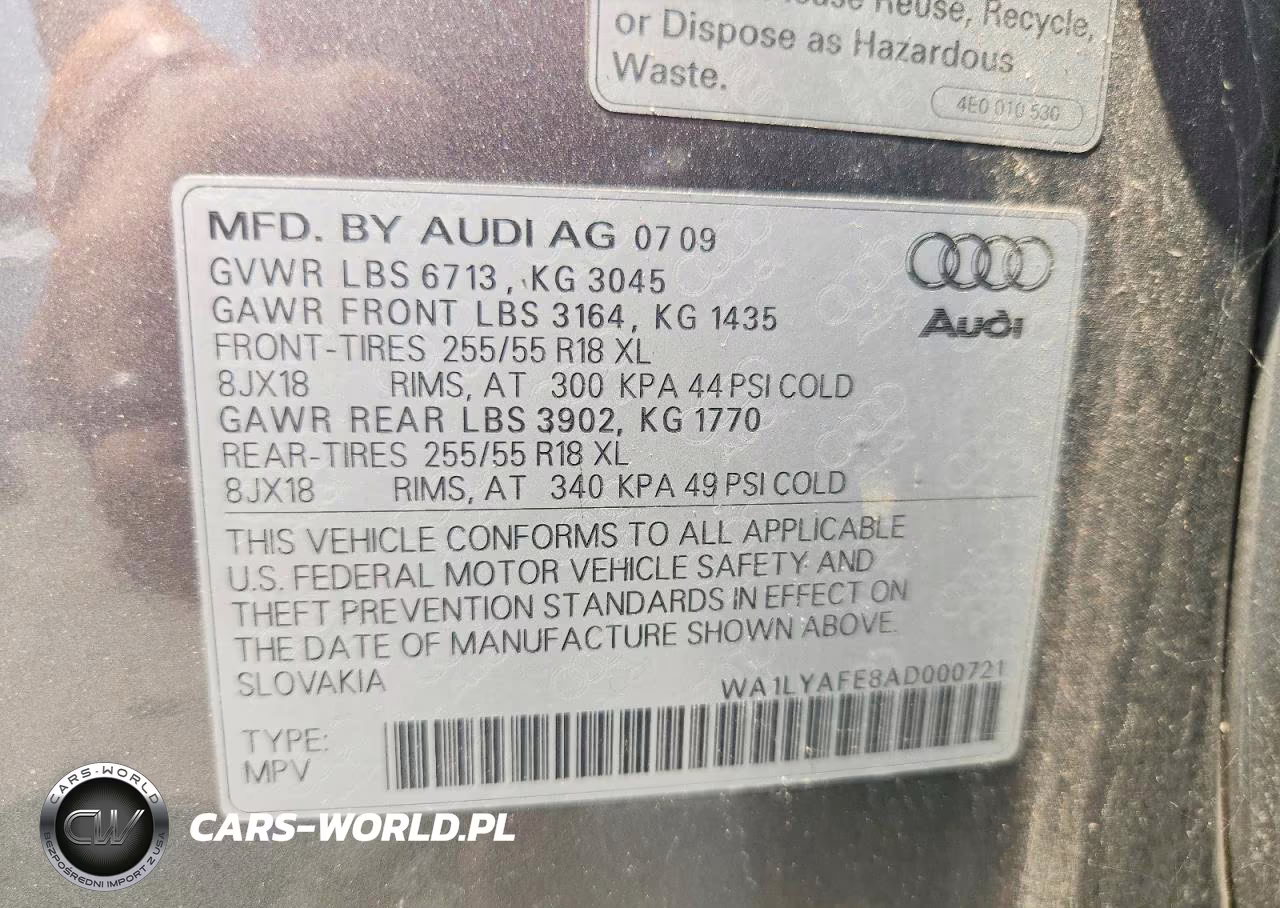 2010 Audi Q7 Premium Plus VIN:WA1LYAFE8AD000721 - 13