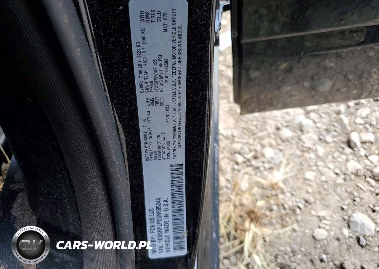 2025 Ram 1500 Rebel VIN:1C6SRFLP5SN695244 - 12