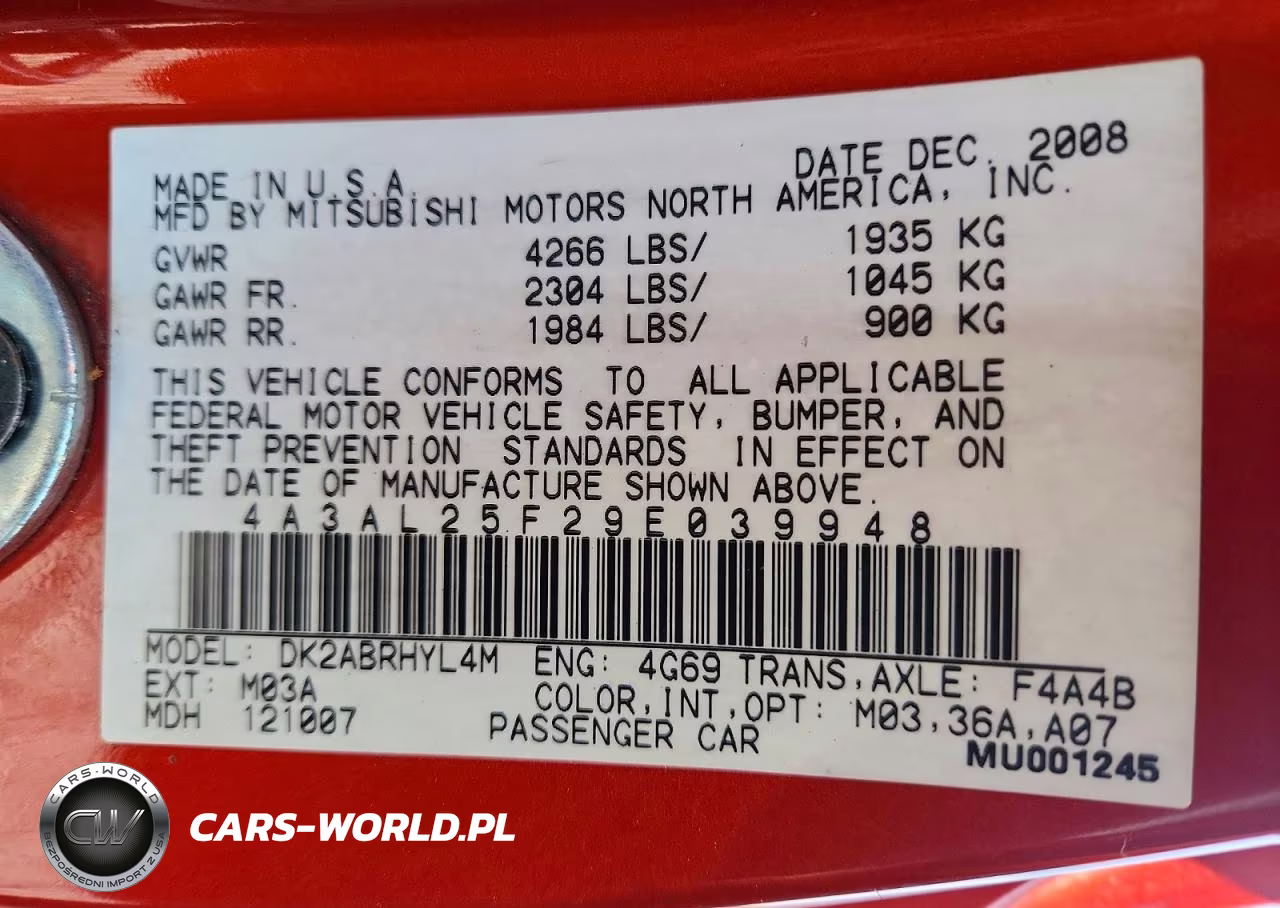 2009 Mitsubishi Eclipse Spyder Gs VIN:4A3AL25F29E039948 - 12