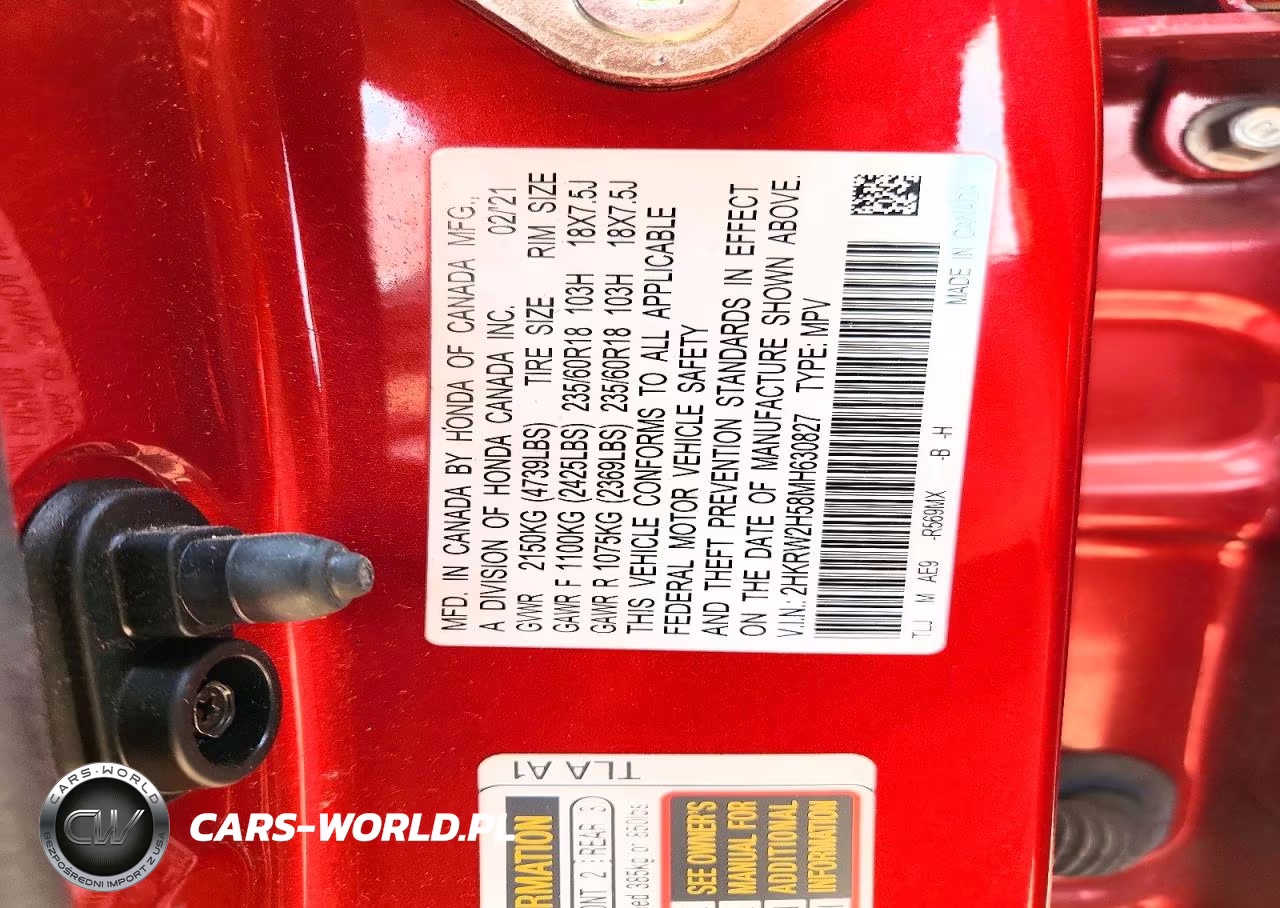2021 Honda Cr-V Ex VIN:2HKRW2H58MH630827 - 13