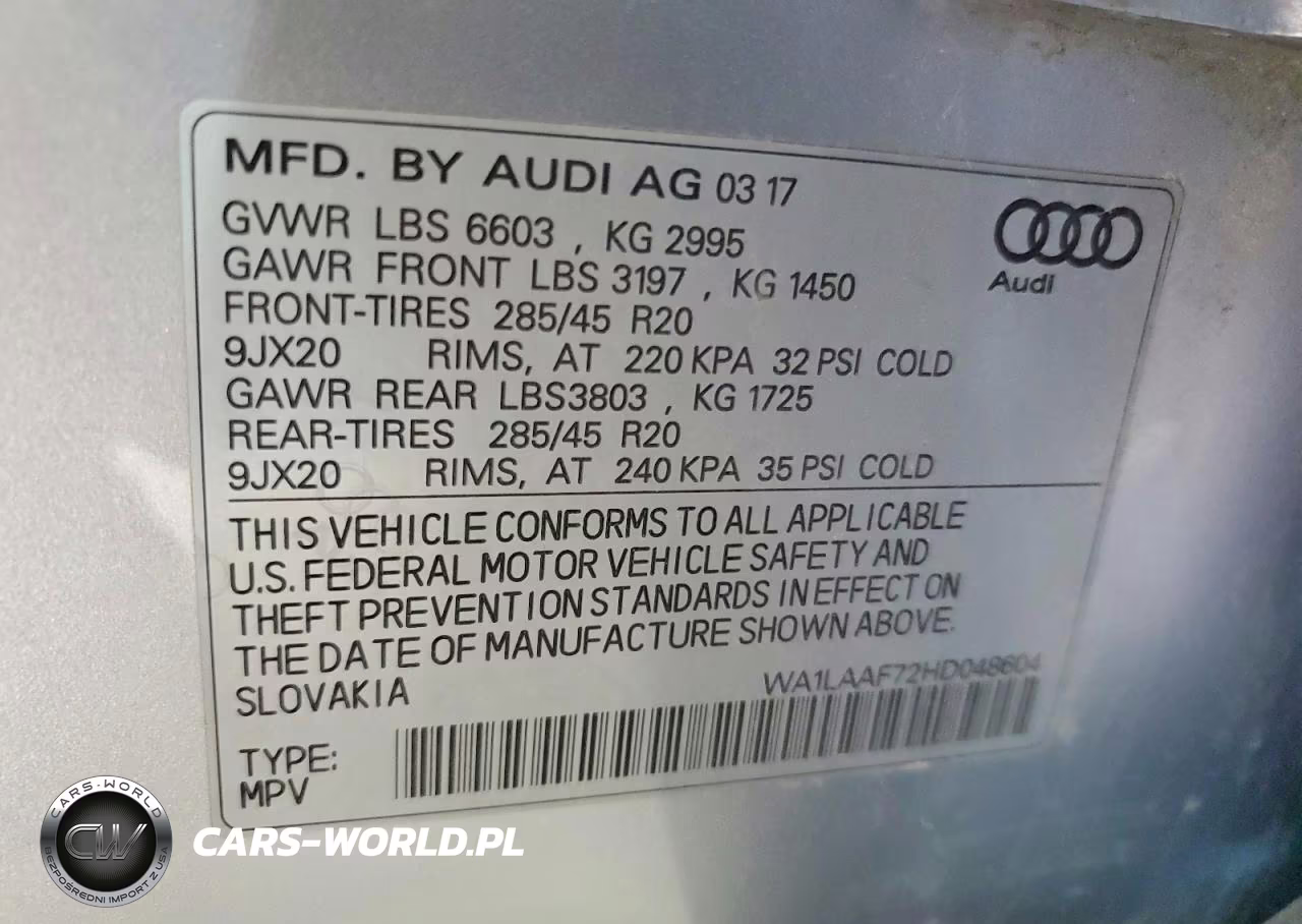 2017 Audi Q7 Premium Plus VIN:WA1LAAF72HD048604 - 13