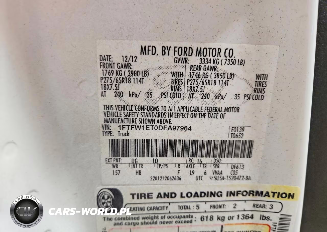 2013 Ford F150 Supercrew VIN:1FTFW1ET0DFA97964 - 12