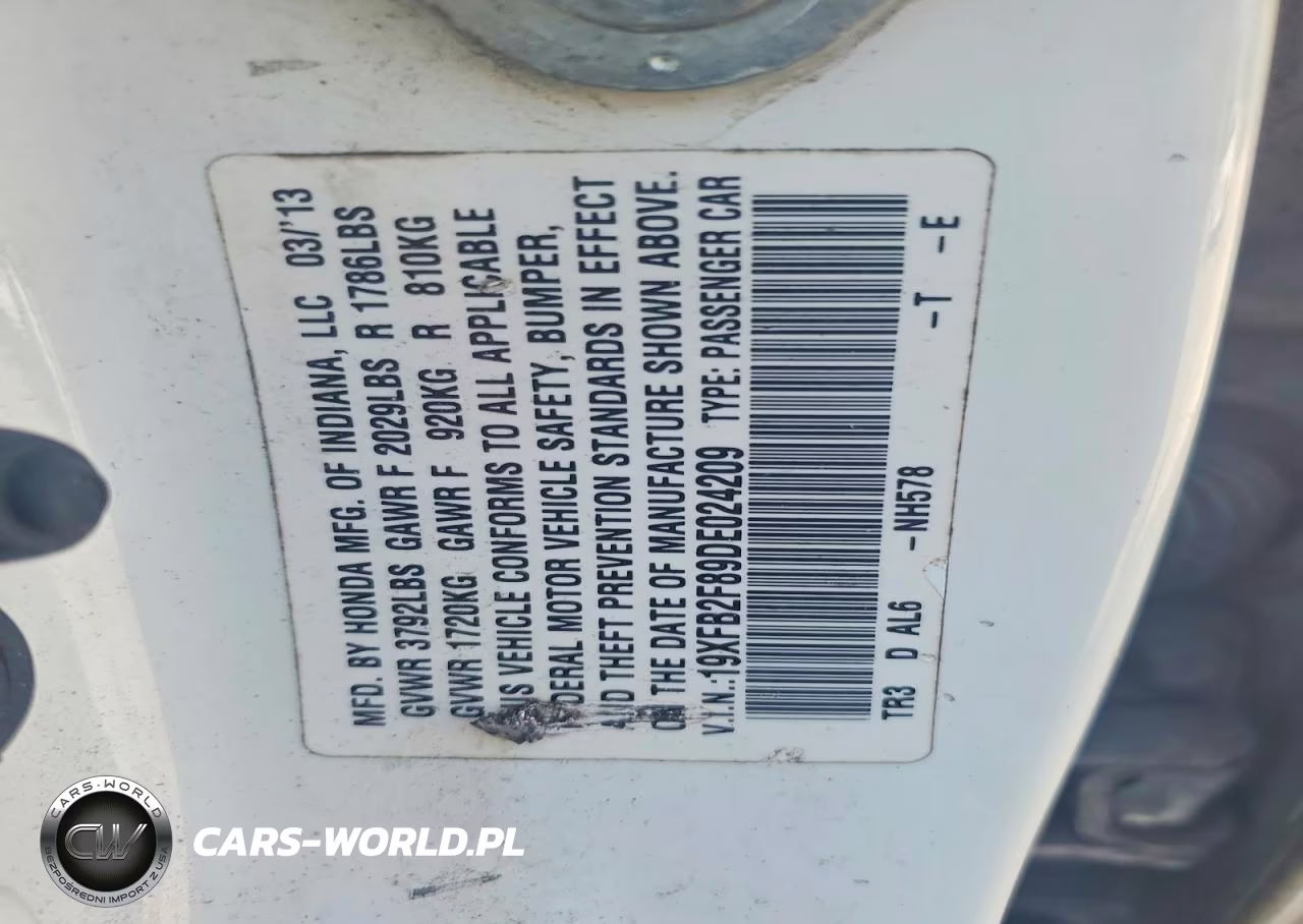 2013 Honda Civic Ex VIN:19XFB2F89DE024209 - 12
