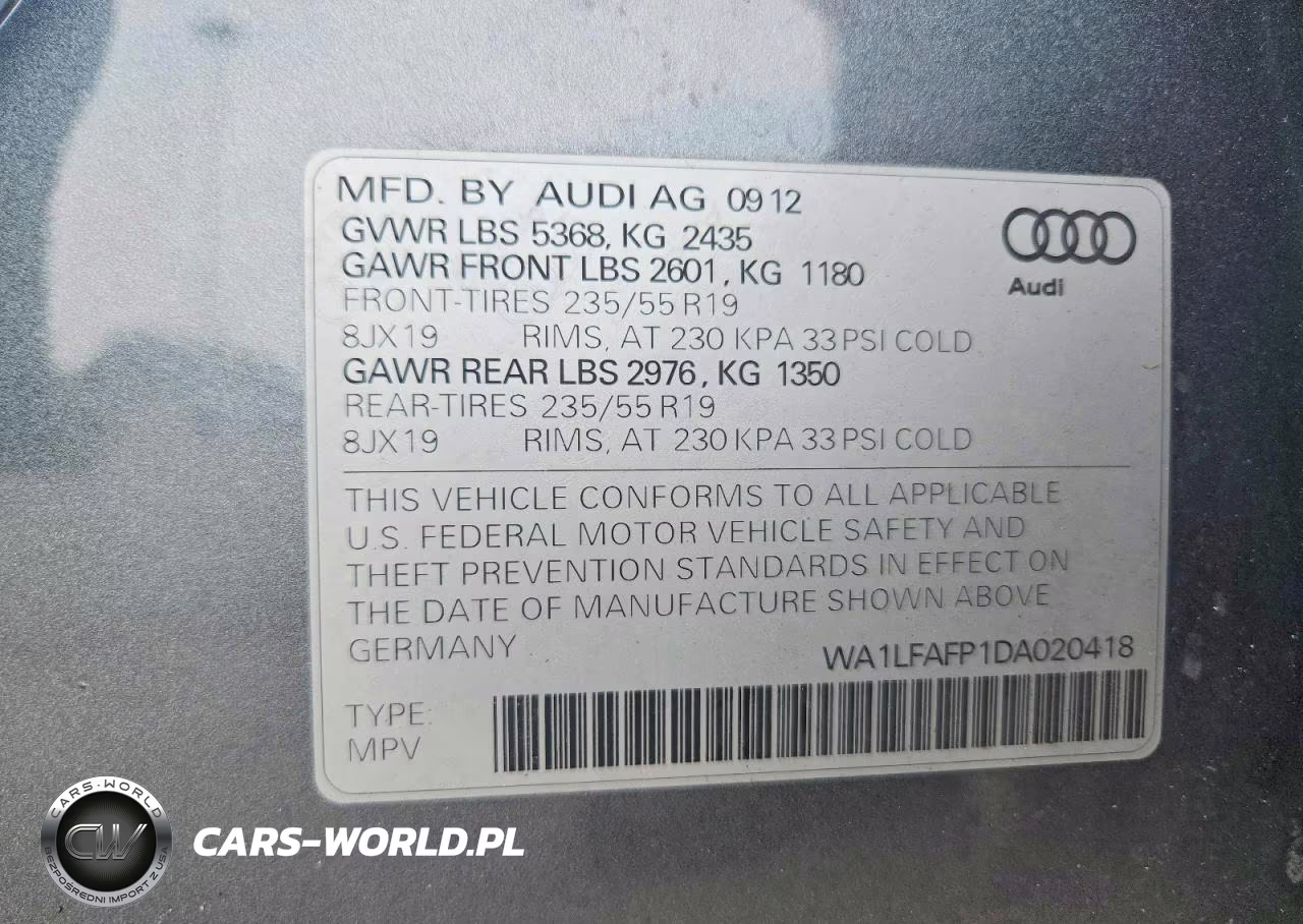 2013 Audi Q5 Premium Plus VIN:WA1LFAFP1DA020418 - 13