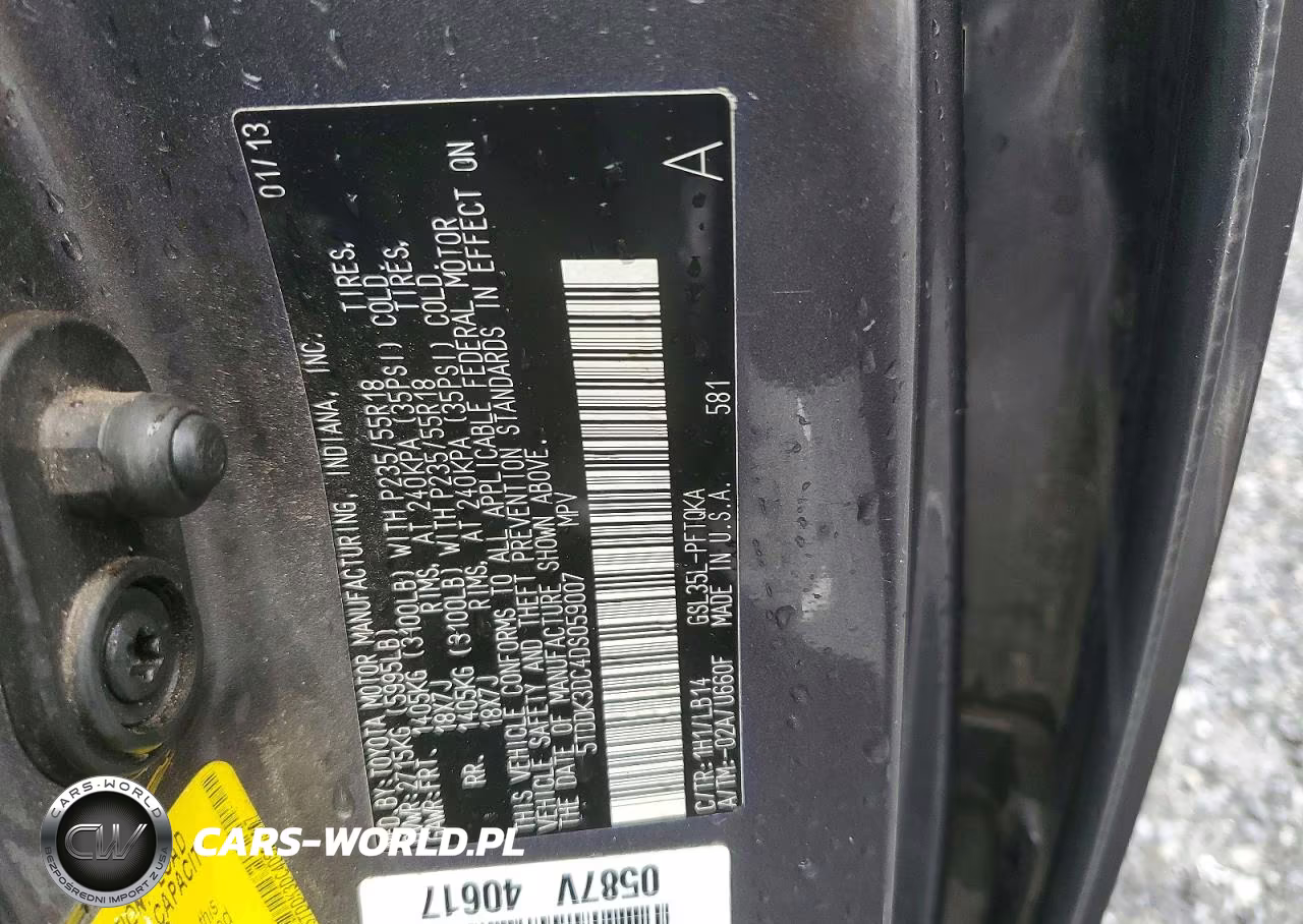 2013 Toyota Sienna Xle 7-Passenger VIN:5TDDK3DC4DS059007 - 13