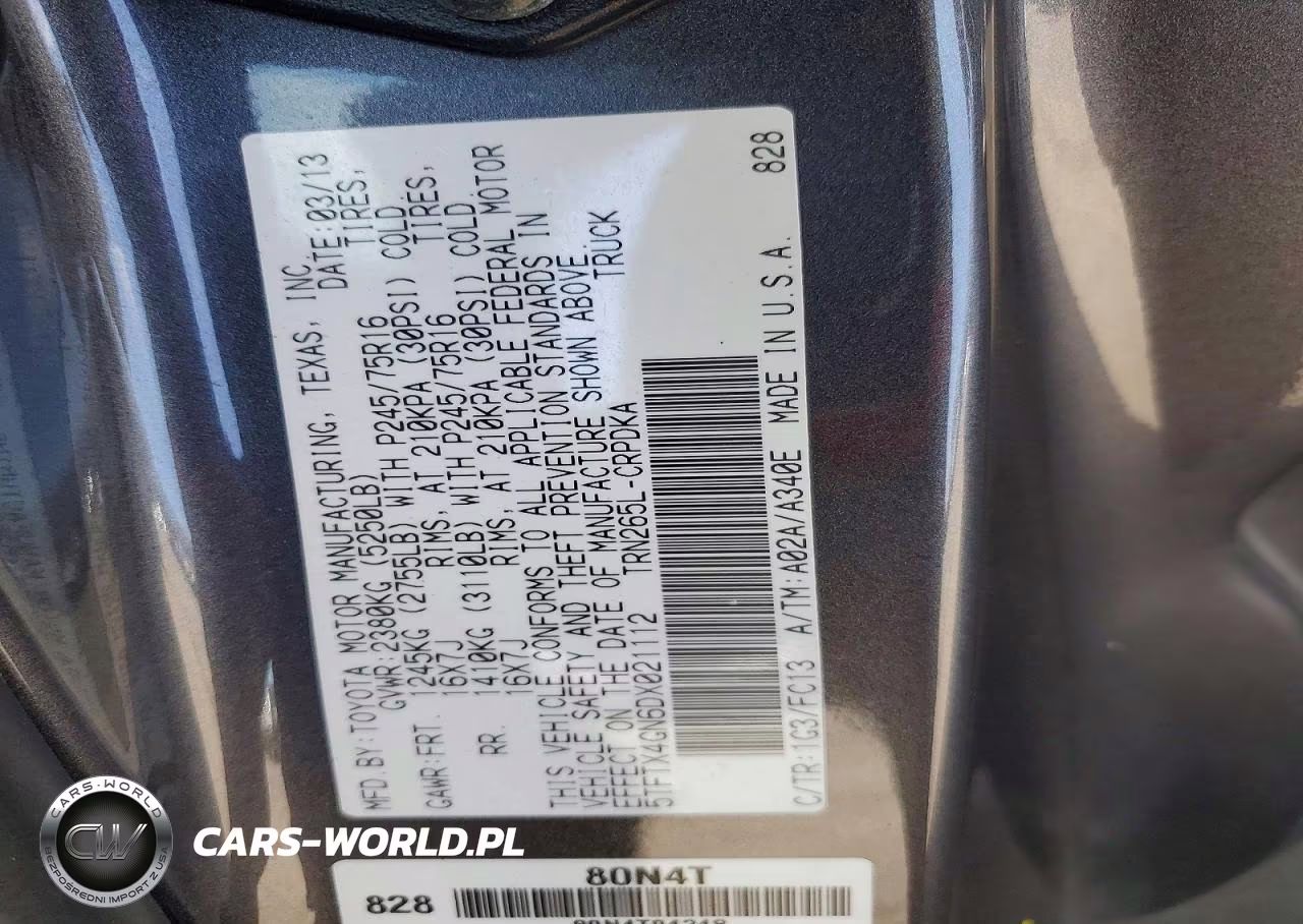 2013 Toyota Tacoma Prerunner Access Cab VIN:5TFTX4GN6DX021112 - 13