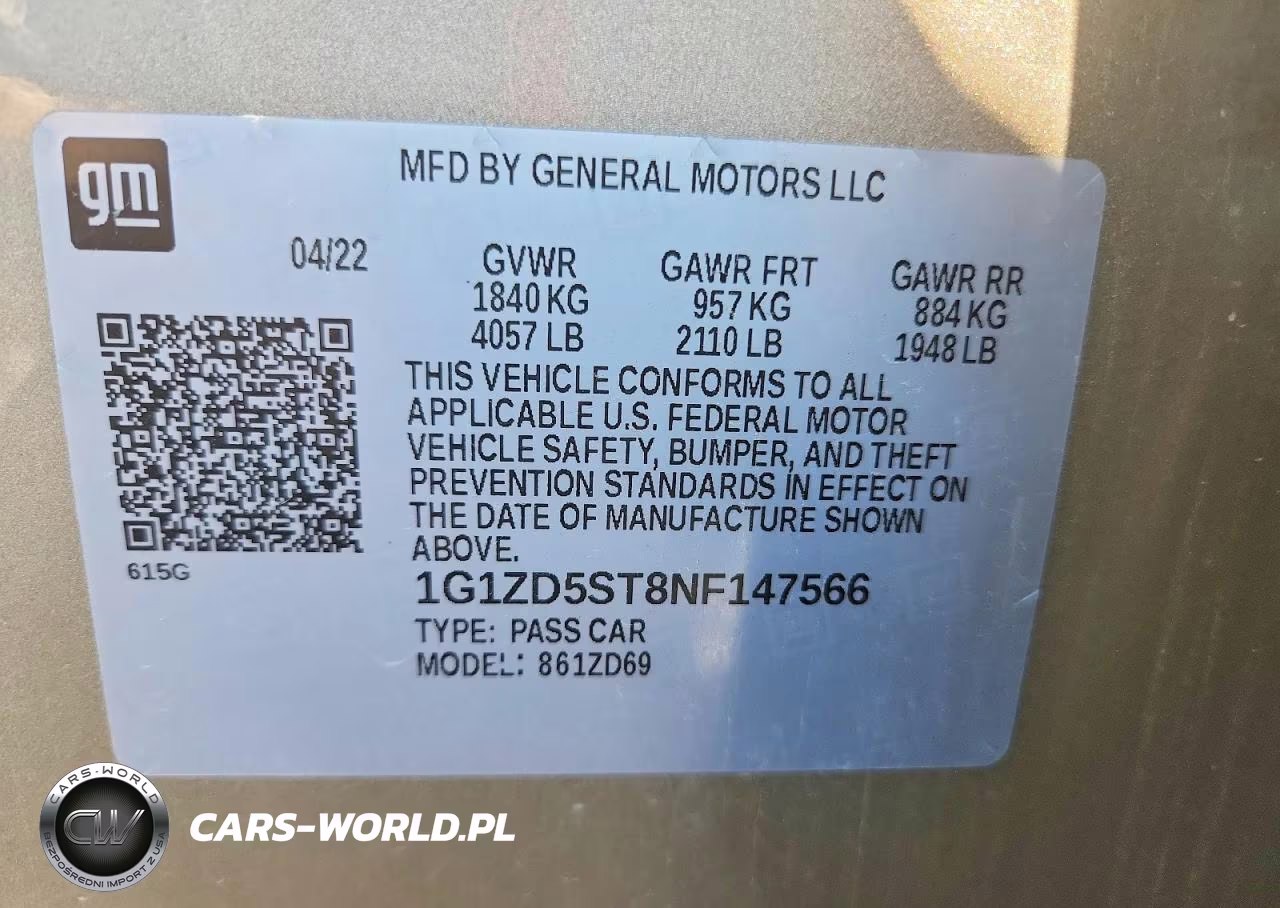 2022 Chevrolet Malibu Lt VIN:1G1ZD5ST8NF147566 - 12