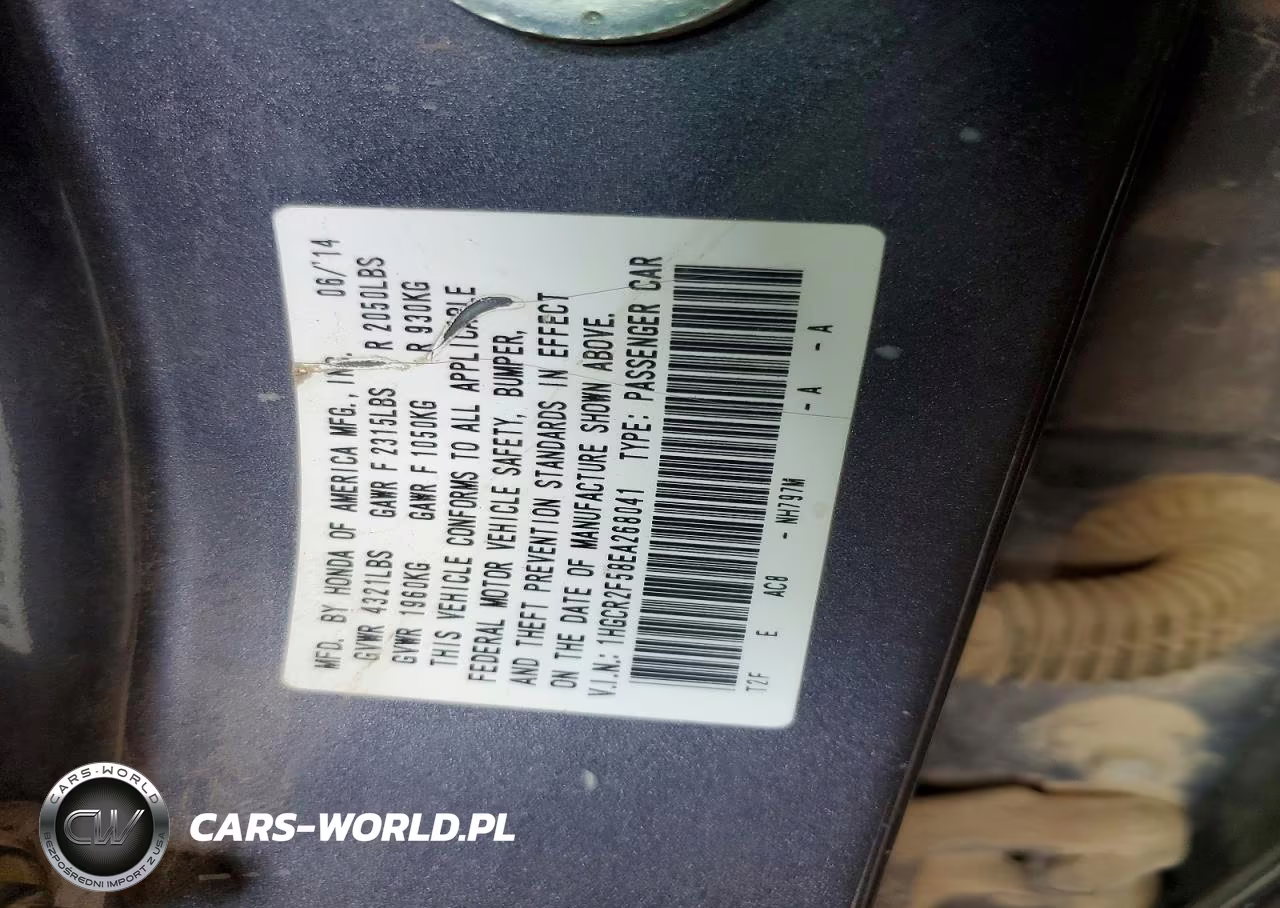 2014 Honda Accord Sport VIN:1HGCR2F58EA268041 - 13