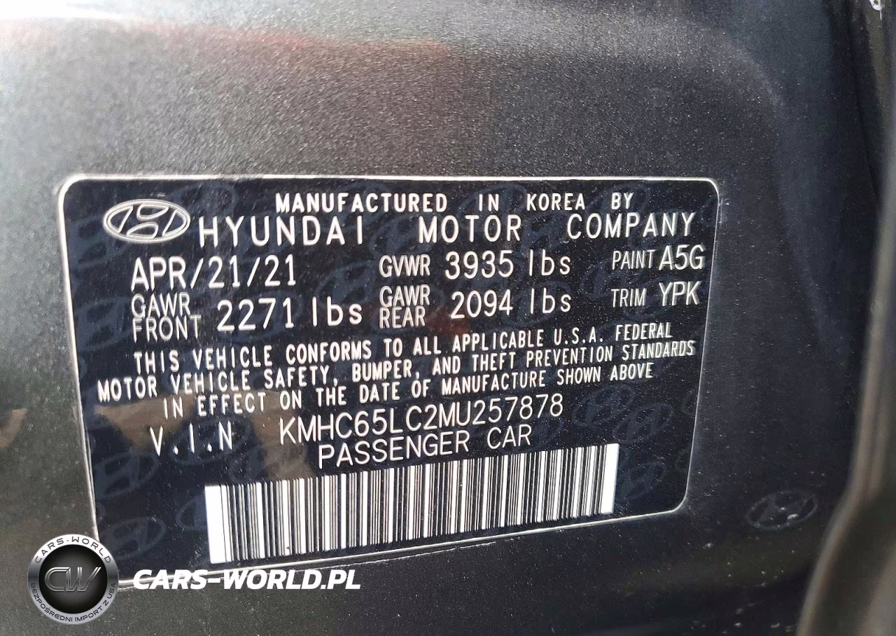 2021 Hyundai Ioniq Blue VIN:KMHC65LC2MU257878 - 13