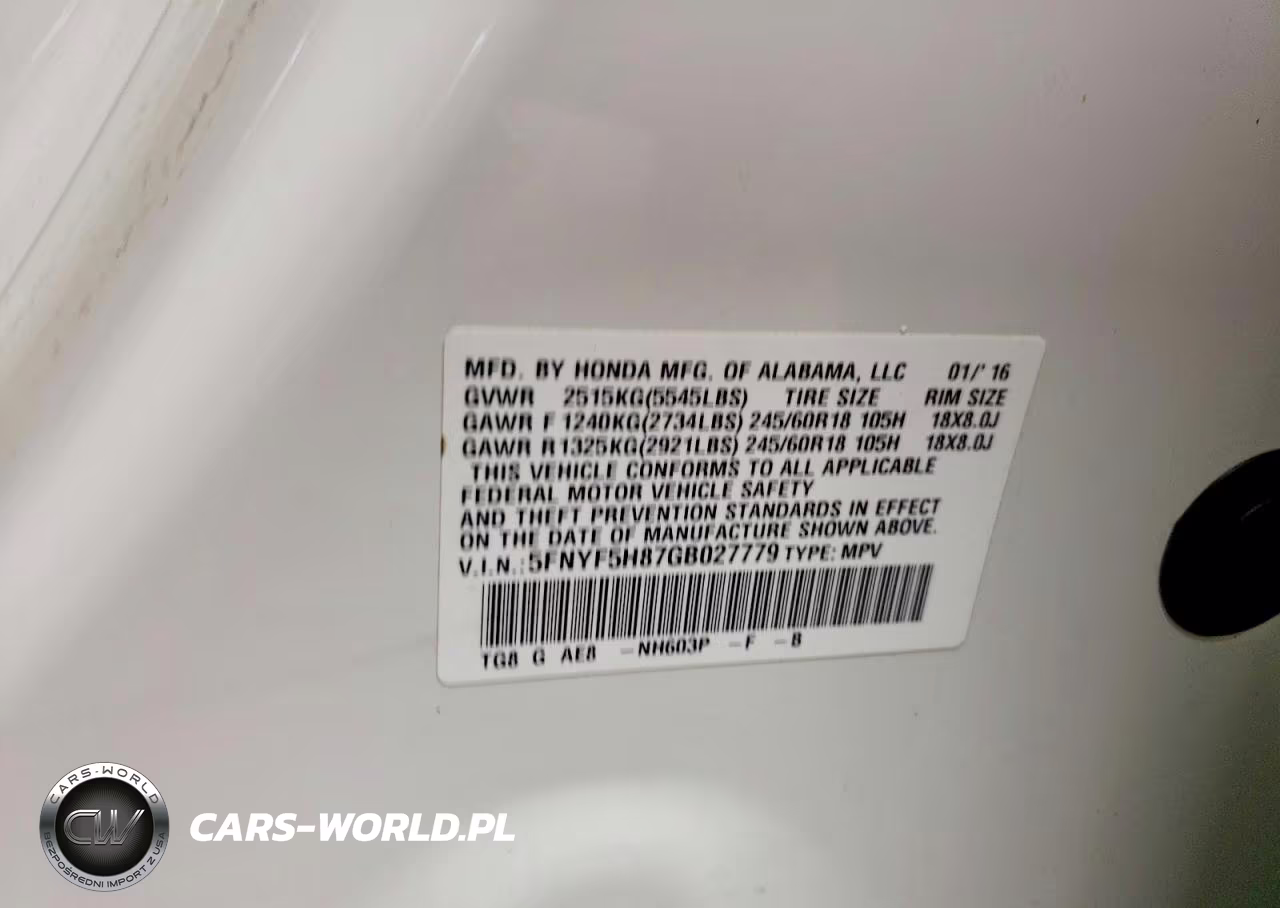 2016 Honda Pilot Exl VIN:5FNYF5H87GB027779 - 13