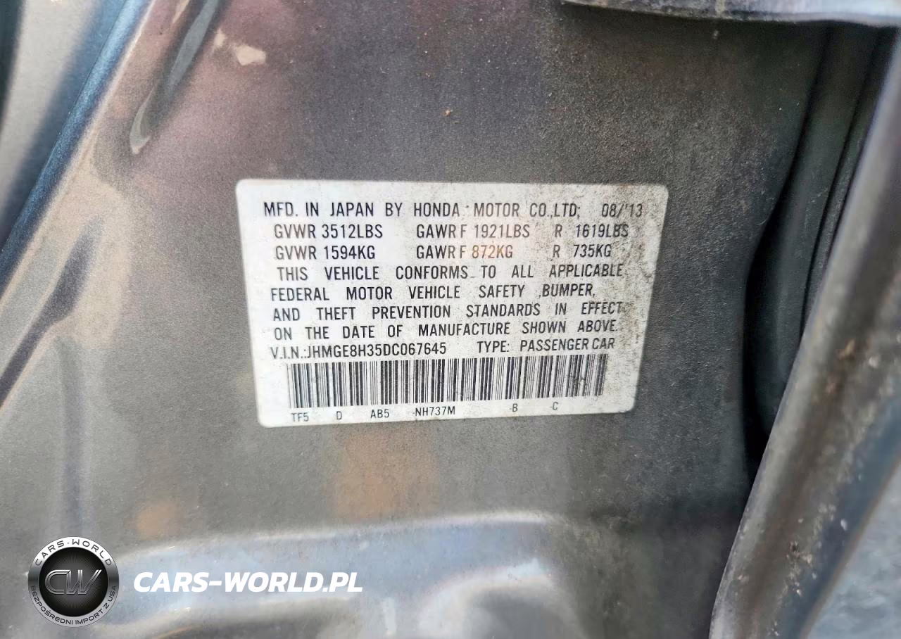 2013 Honda Fit VIN:JHMGE8H35DC067645 - 12