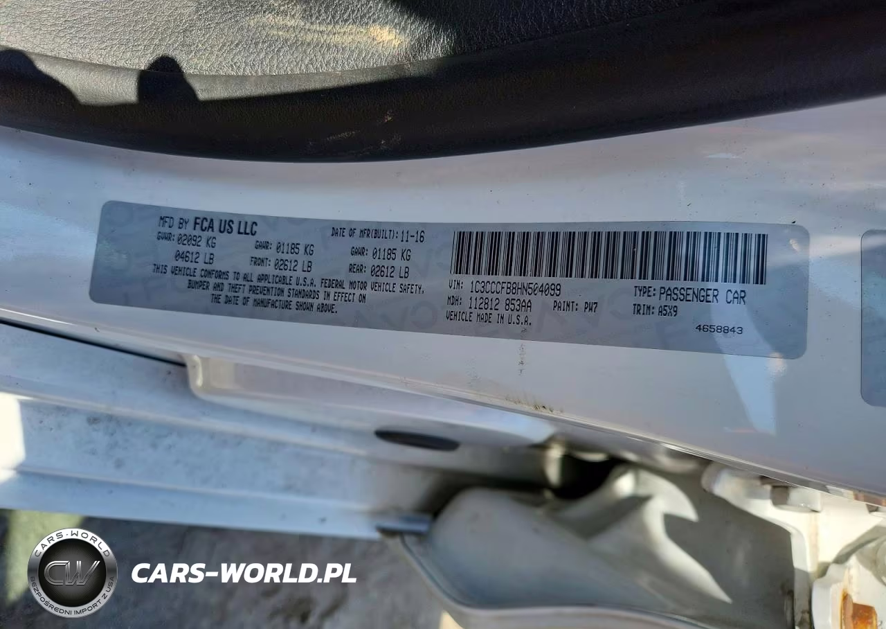 2017 Chrysler 200 Lx VIN:1C3CCCFB8HN504099 - 12